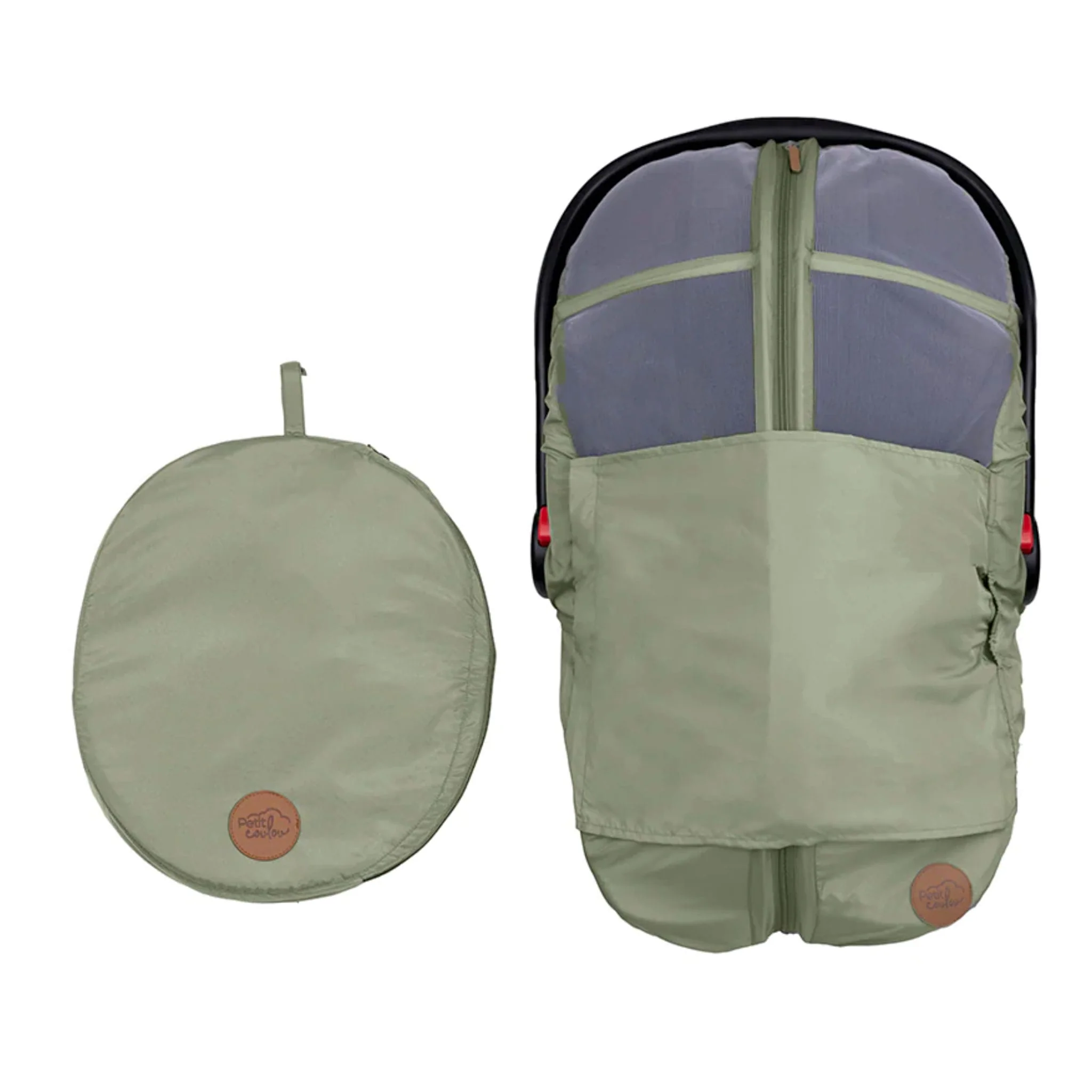 Housse avec protection UV pour coquille de bébé - Sauge