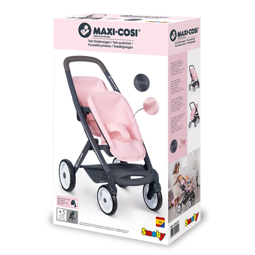 Maxi-Cosi Poussette Jumeaux pour Poupée - Rose - Image 6