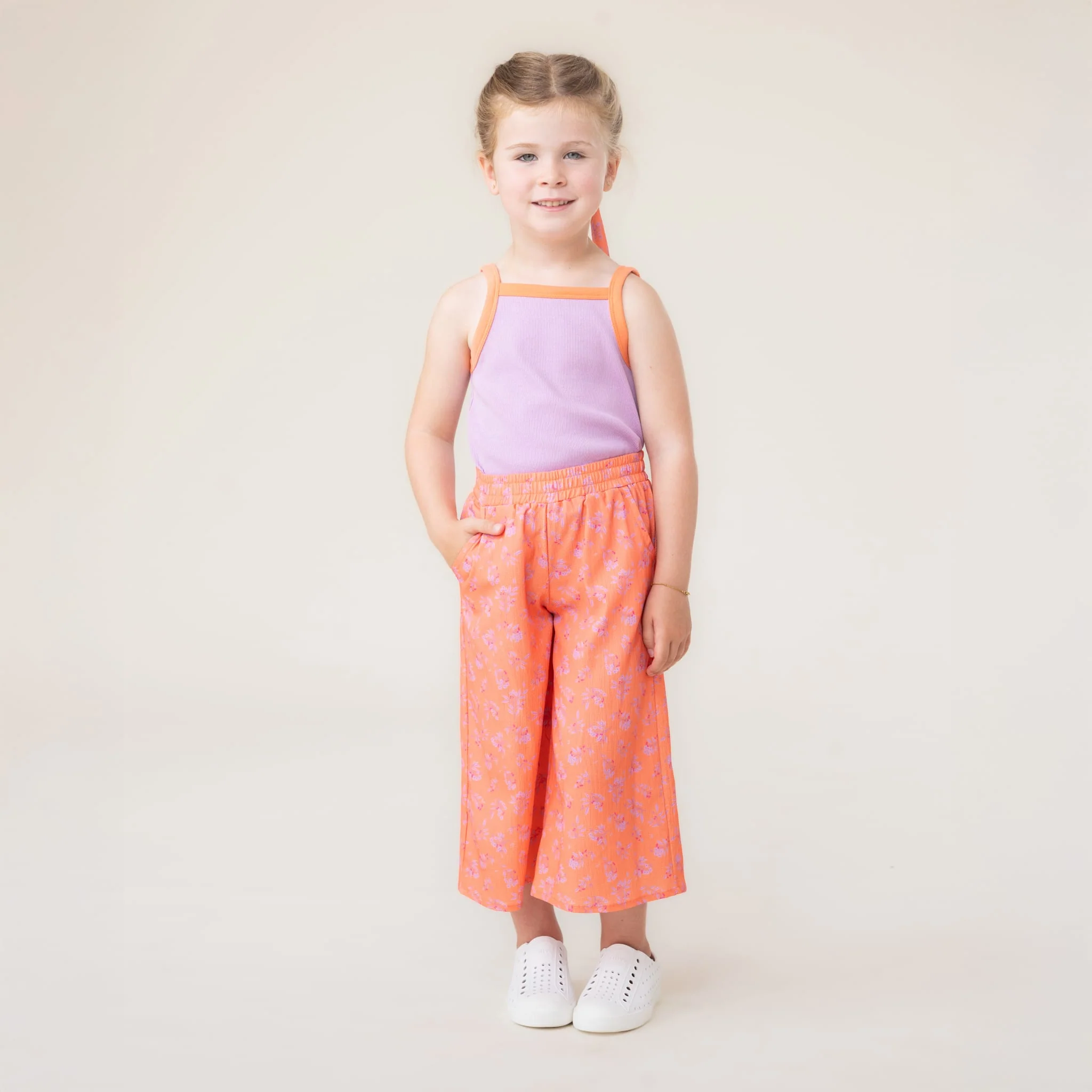 Pantalon Jambe Large Fleurs 2-12ans - Image 5