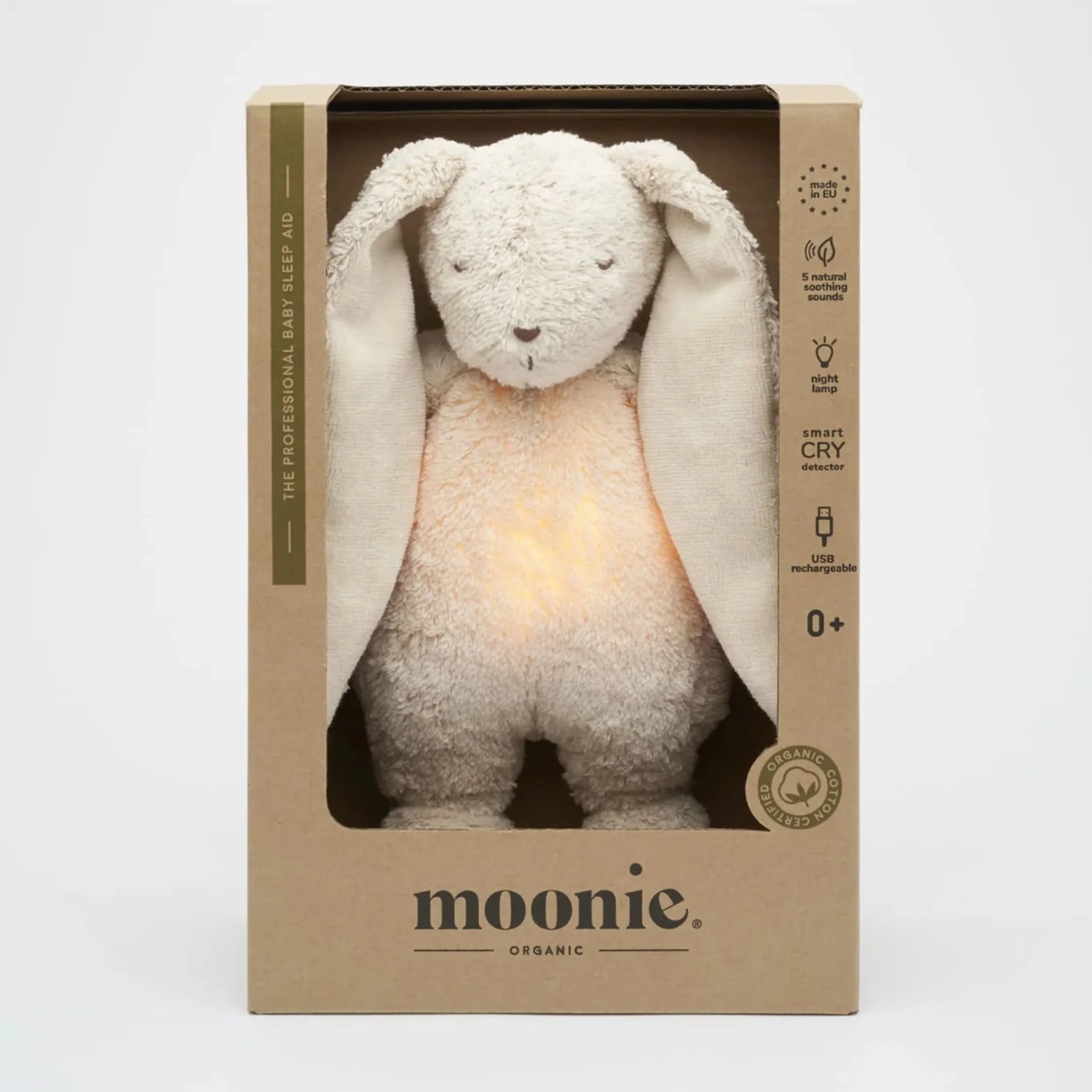 Peluche Sonore avec Veilleuse Moonie 2.0 - Lapin Sable - Image 6