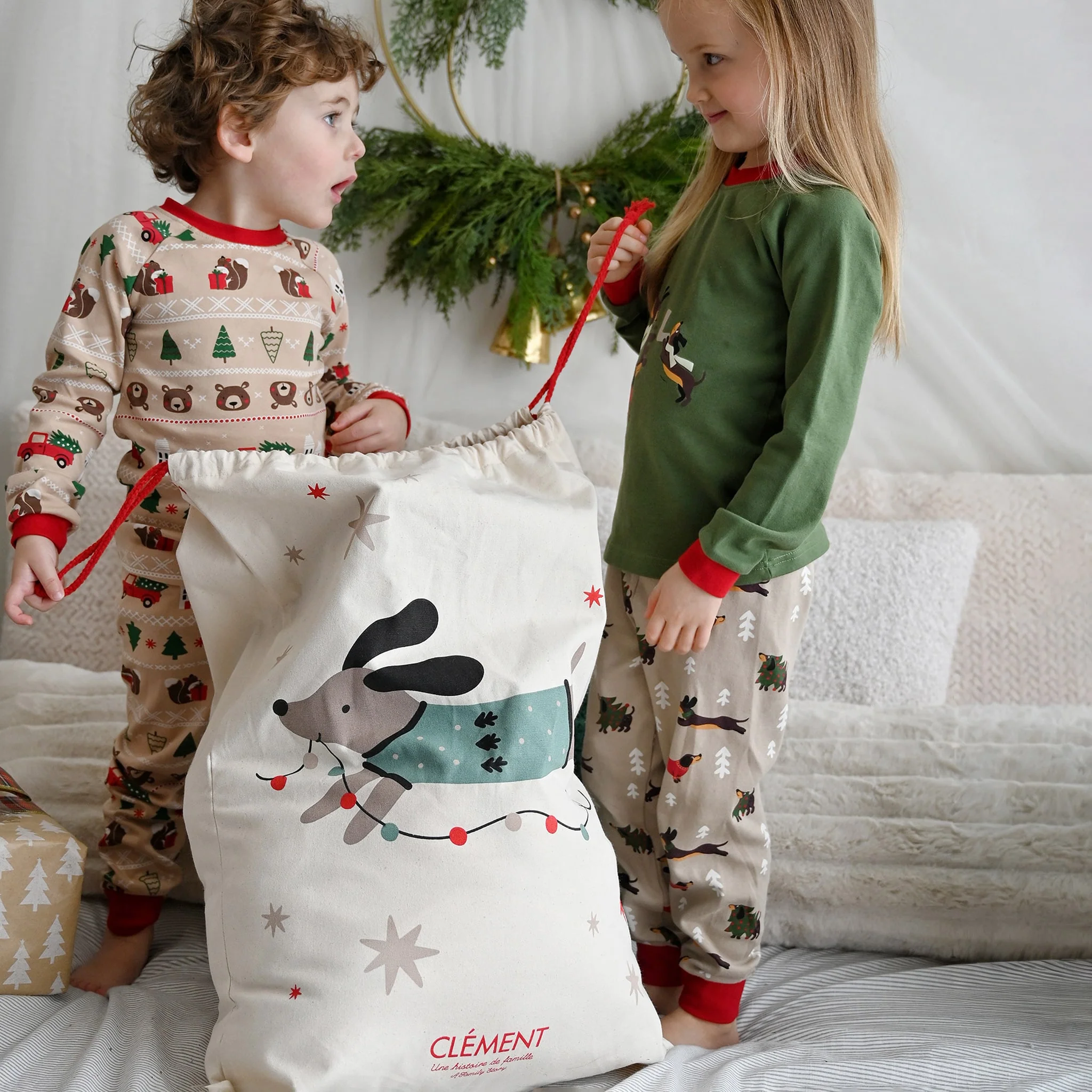 Grand Sac Cadeau / Poche Du Père Noel - Chien - Image 3