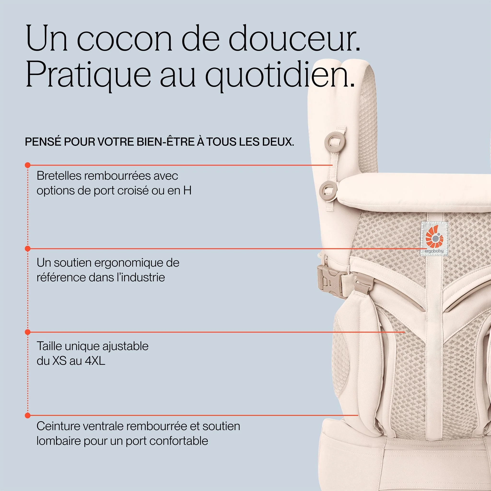 Porte-bébé Omni Classic Mesh - Gris Perle - Image 8