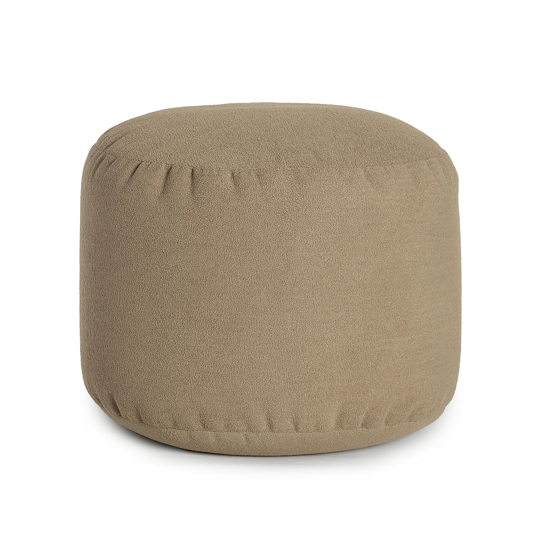 Pouf Repose-pieds Rond- Brun Amande