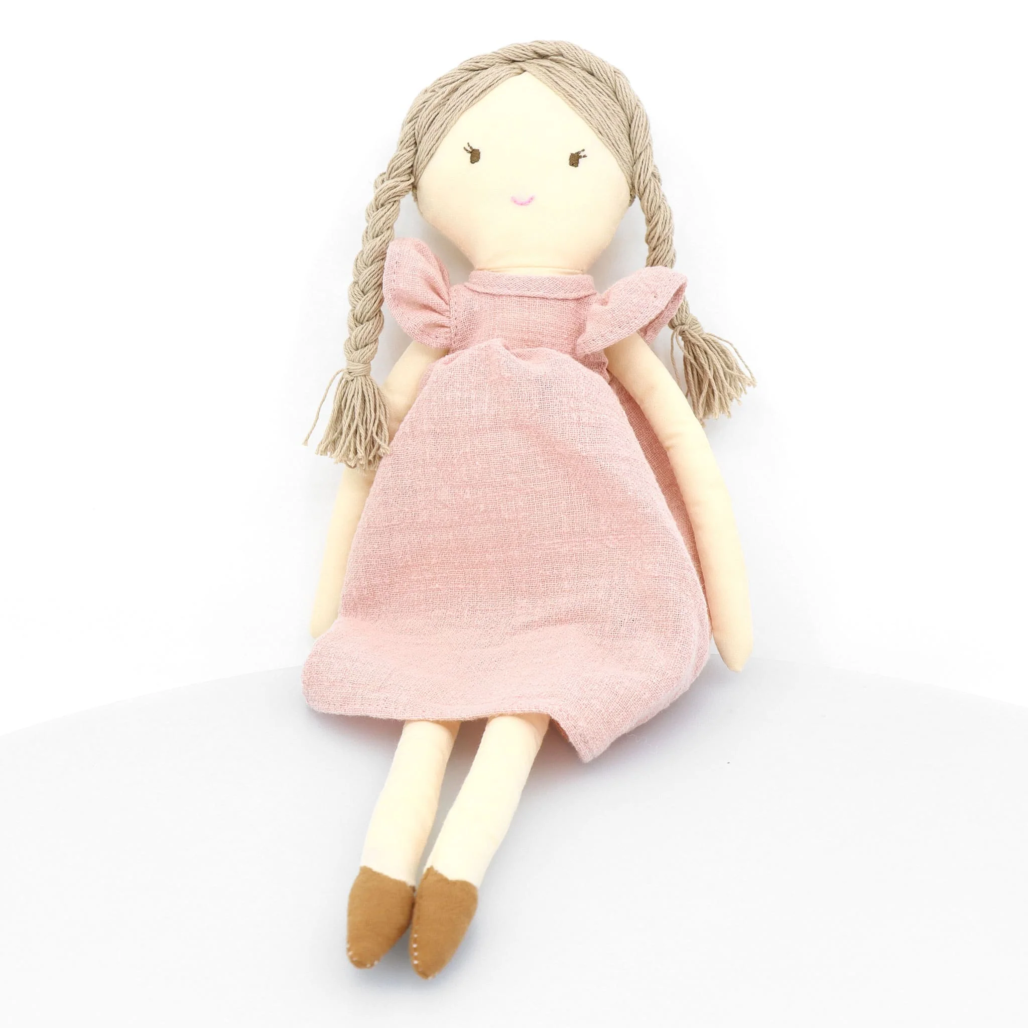 Poupée En Tissu Robe Rose 15'' - Image 2