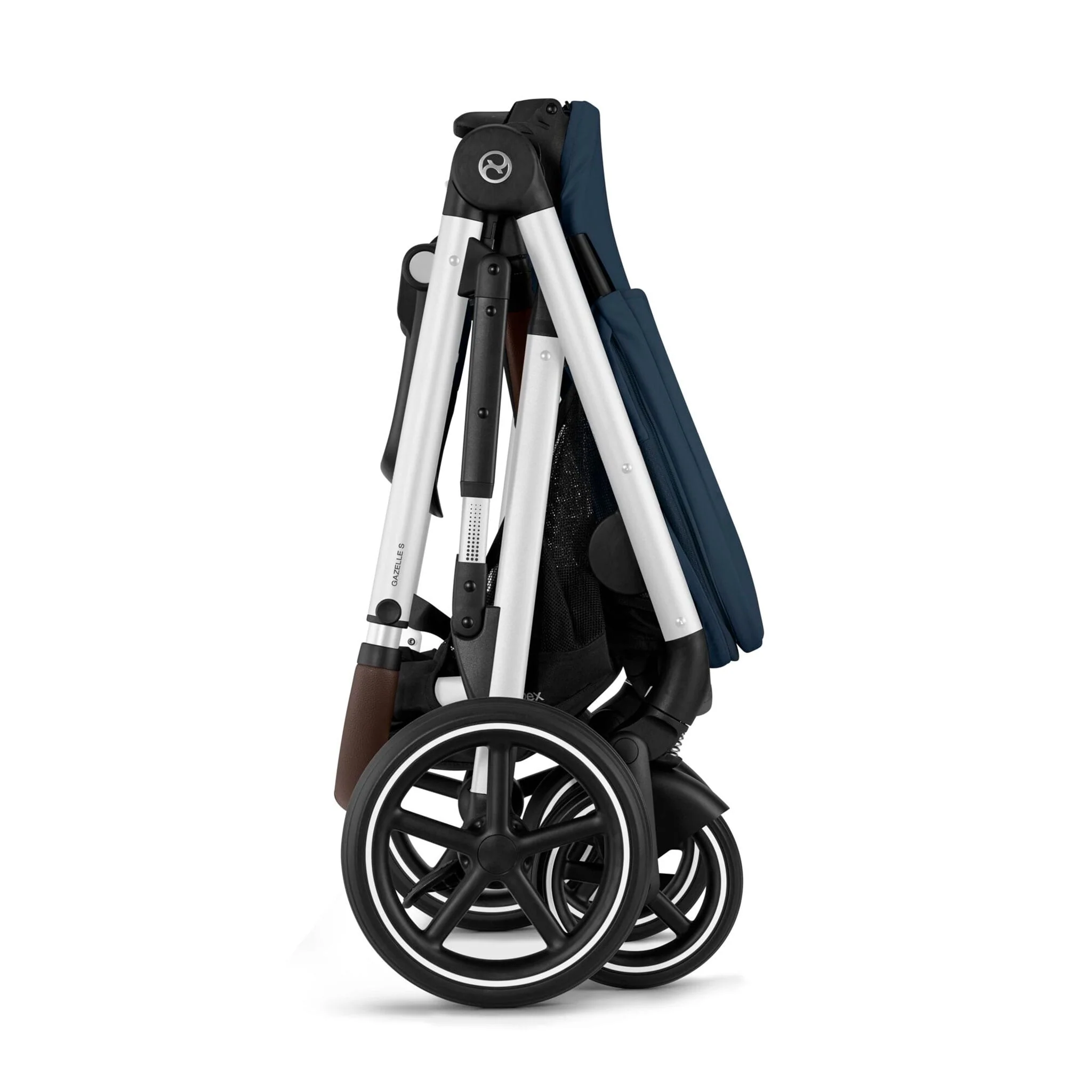 Poussette Gazelle S – Châssis couleur argent avec siège Bleu Océan - Image 9