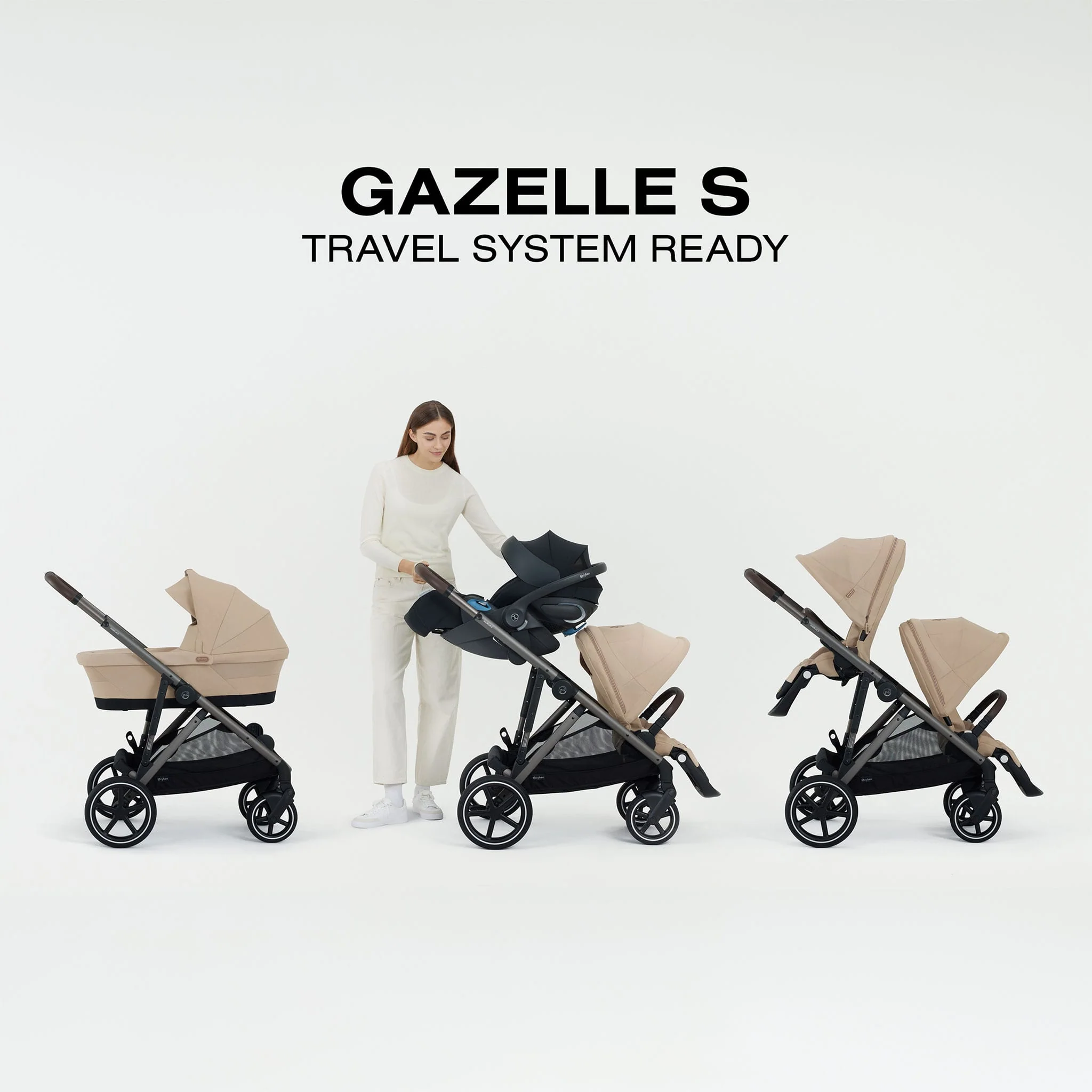 Poussette Gazelle S – Châssis couleur Argent avec siège Stone Gris - Image 9