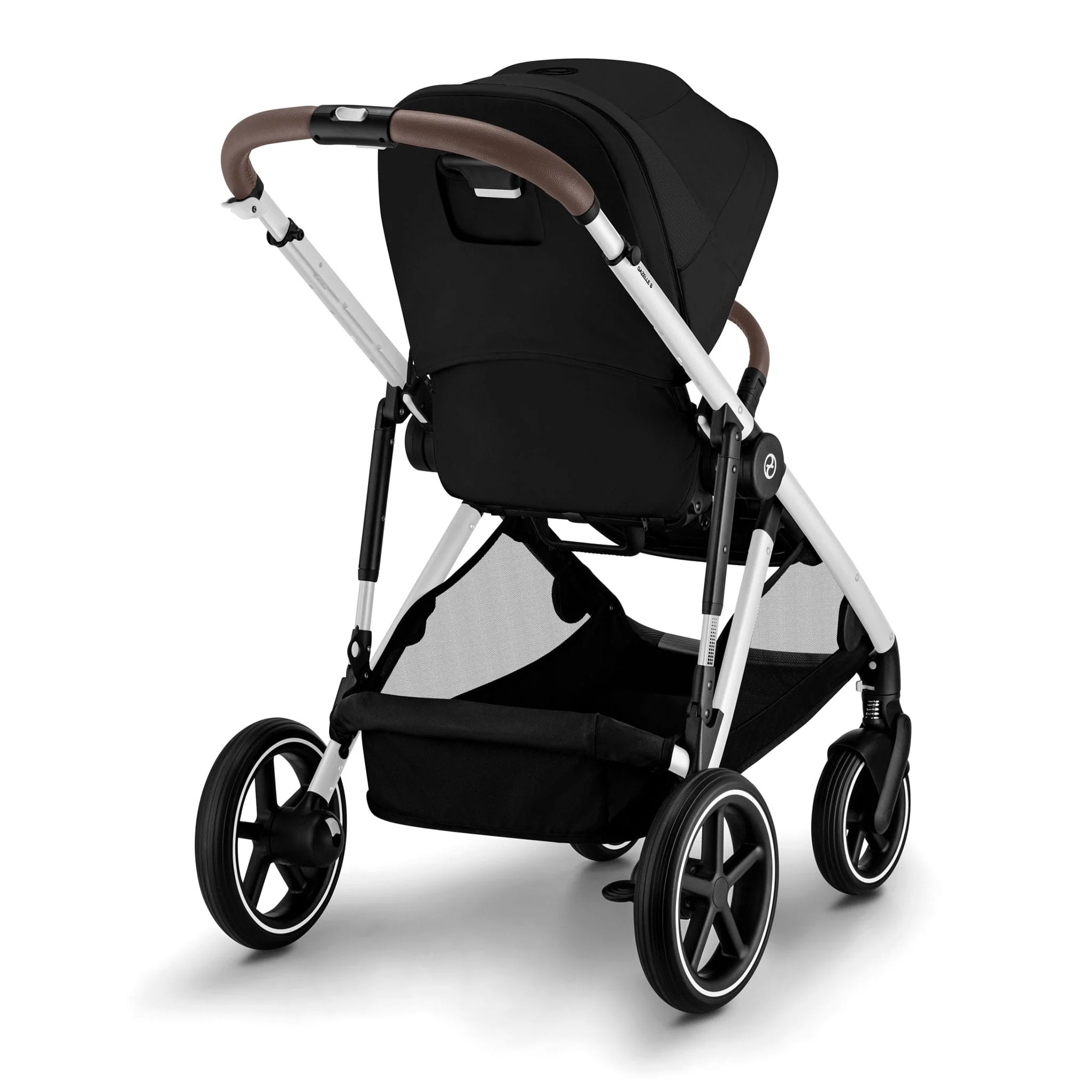 Poussette Gazelle S – Châssis couleur argent avec siège Noir Moon - Image 4
