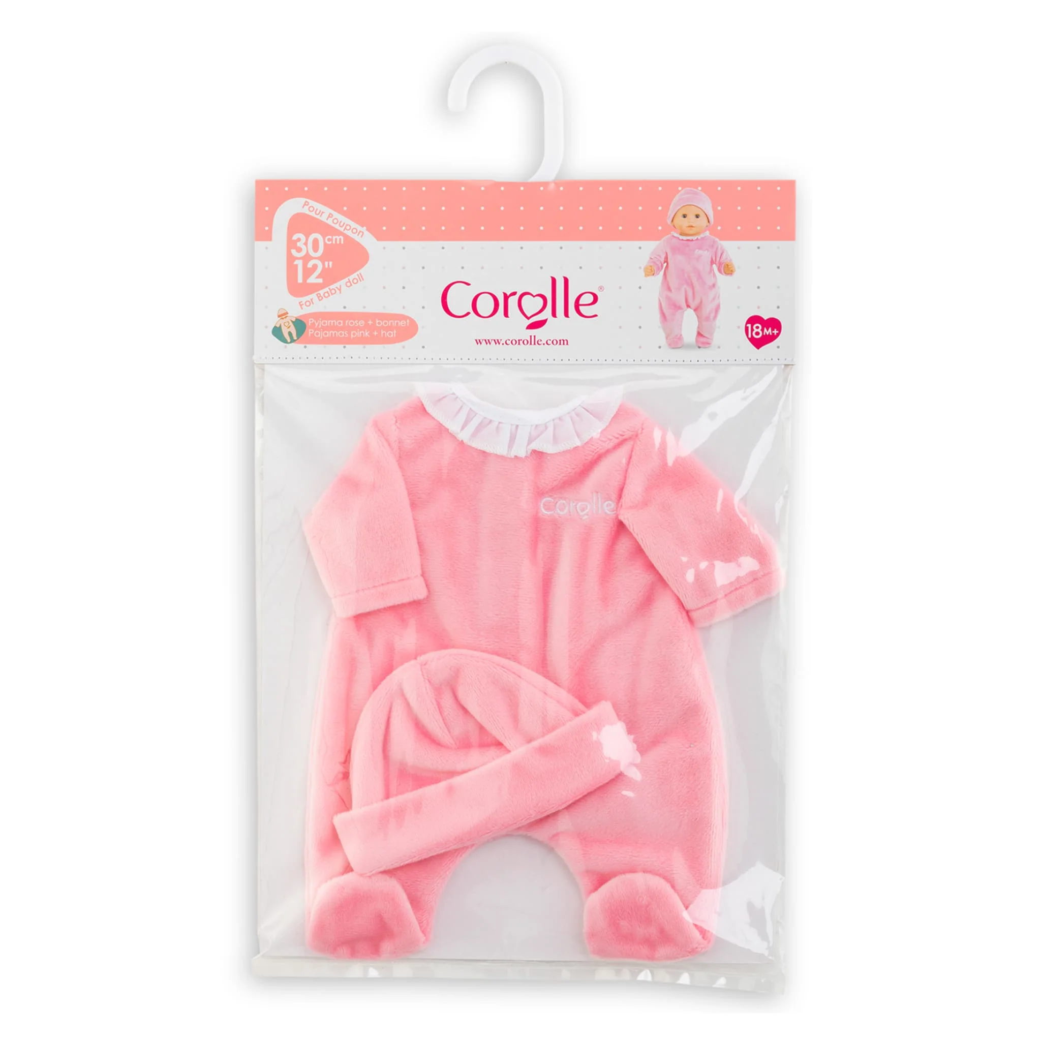 Pyjama Rose Et Bonnet pour Poupée - Image 2