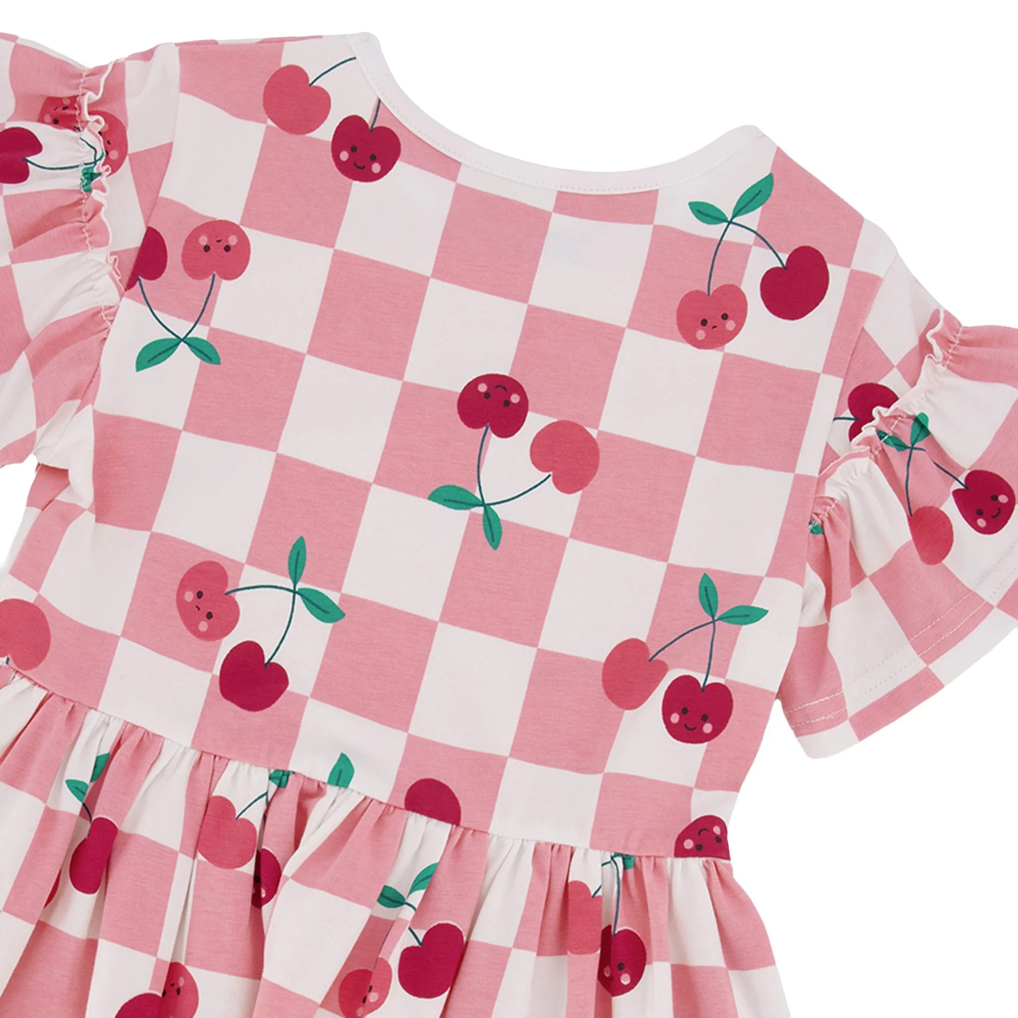 Robe Carreaux Cerise 3-6ans - Image 5