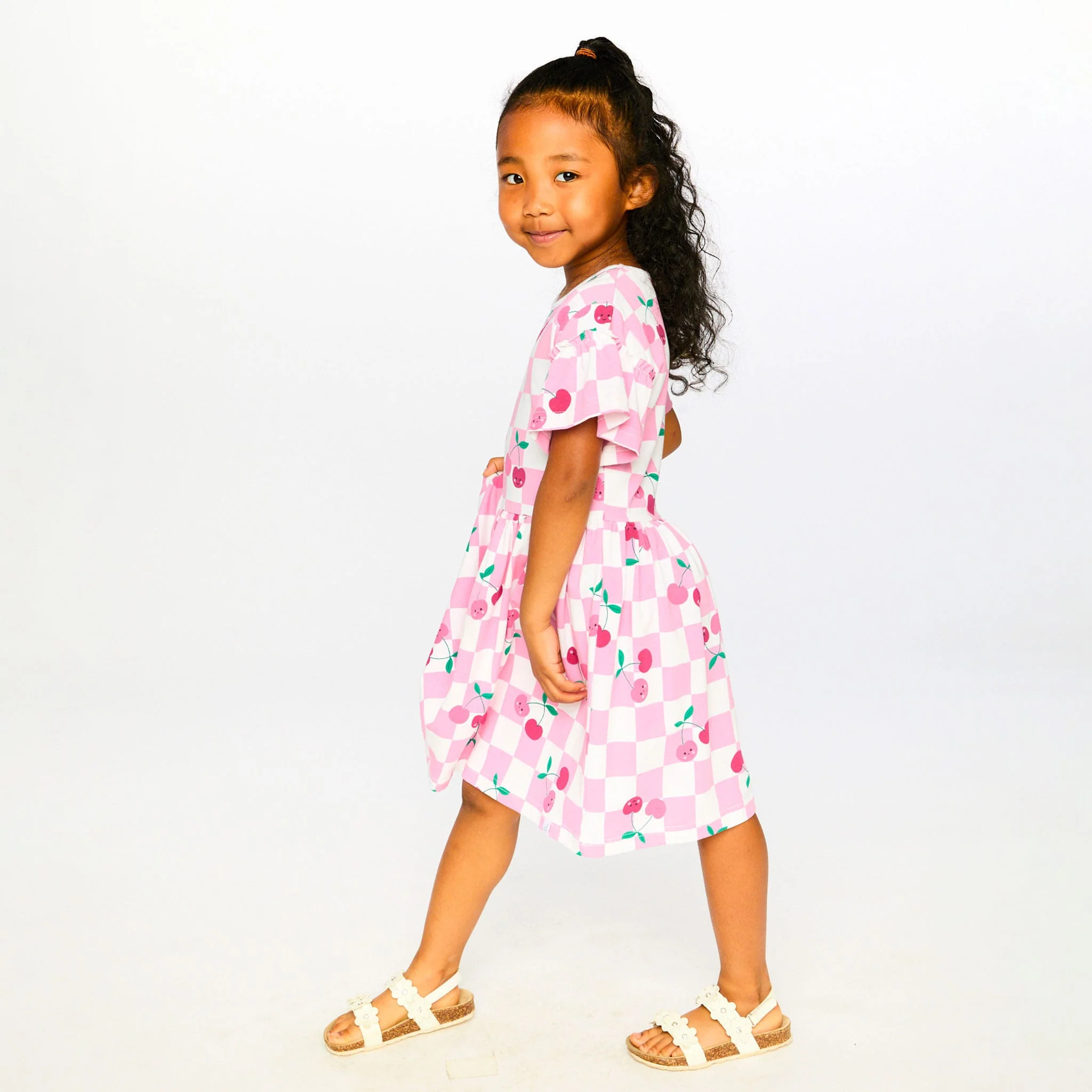 Robe Carreaux Cerise 3-6ans - Image 7