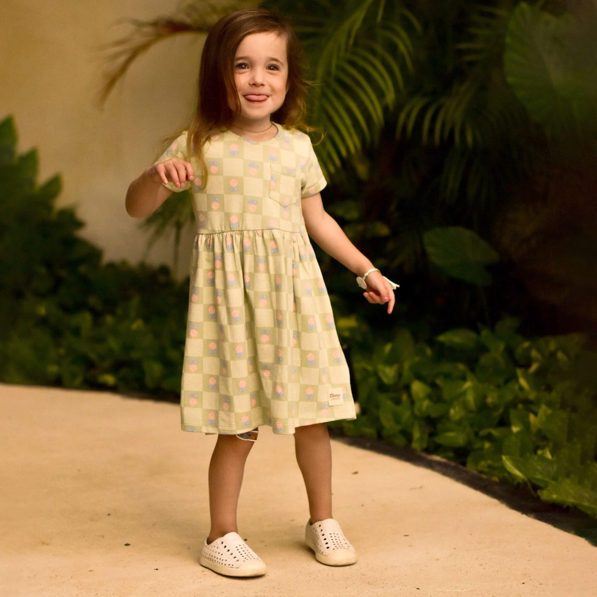 Robe Carreaux Floral 2-8ans - Image 2