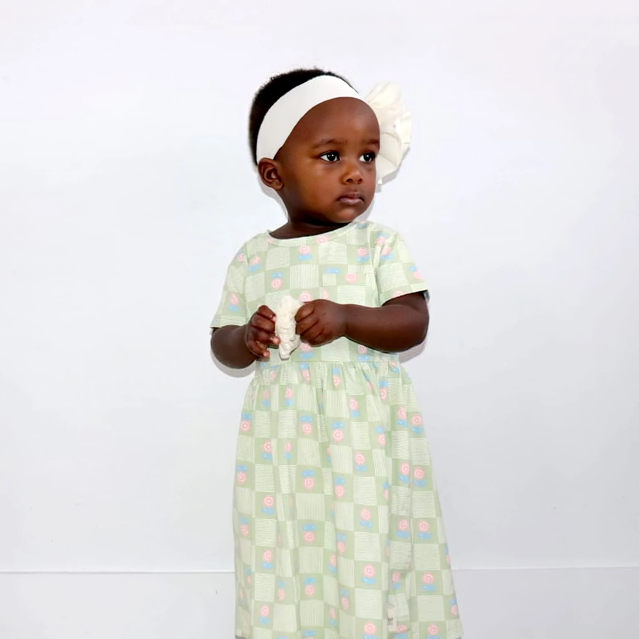 Robe Carreaux Floral 2-8ans - Image 9