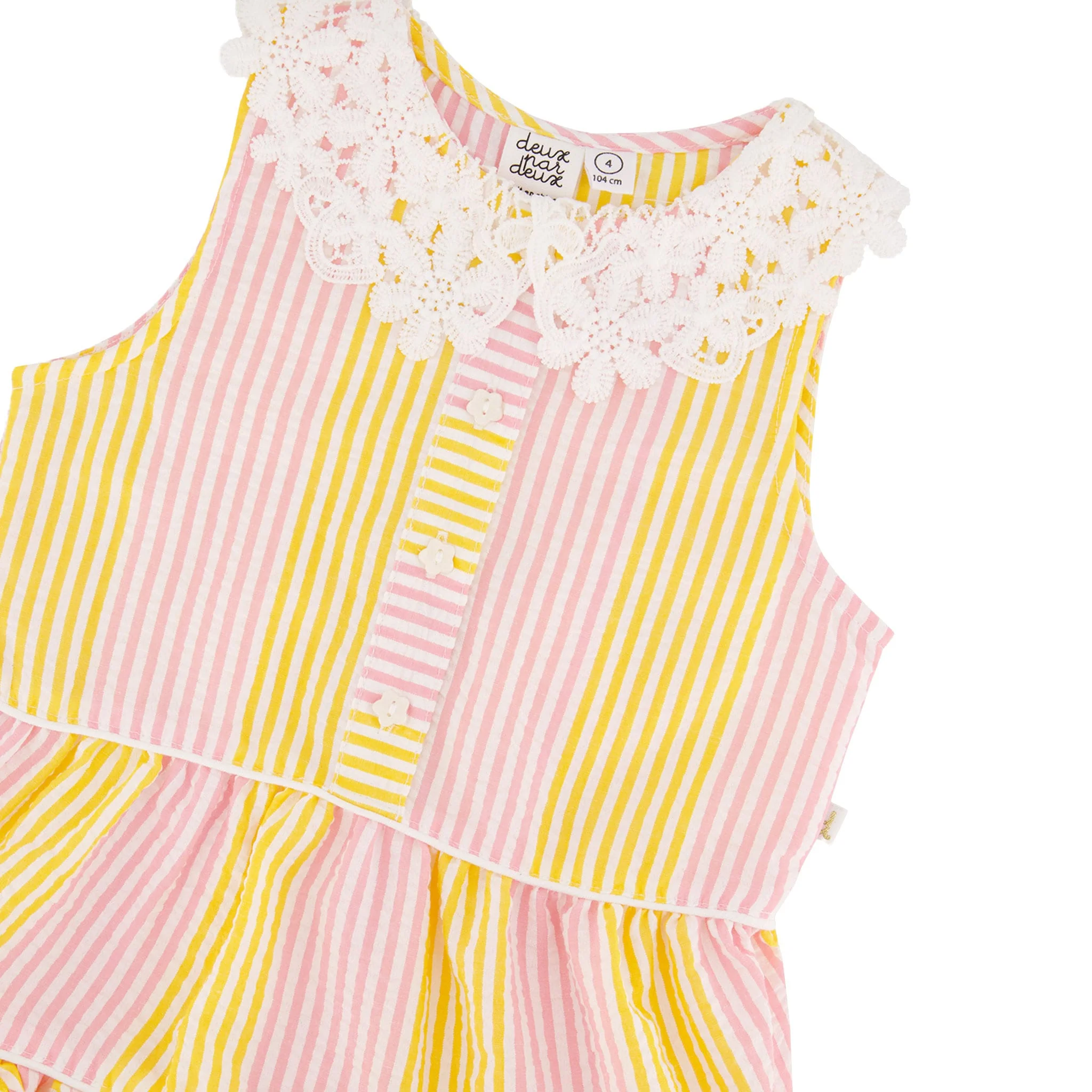 Robe Rayé Marguerites 3-6ans - Image 3