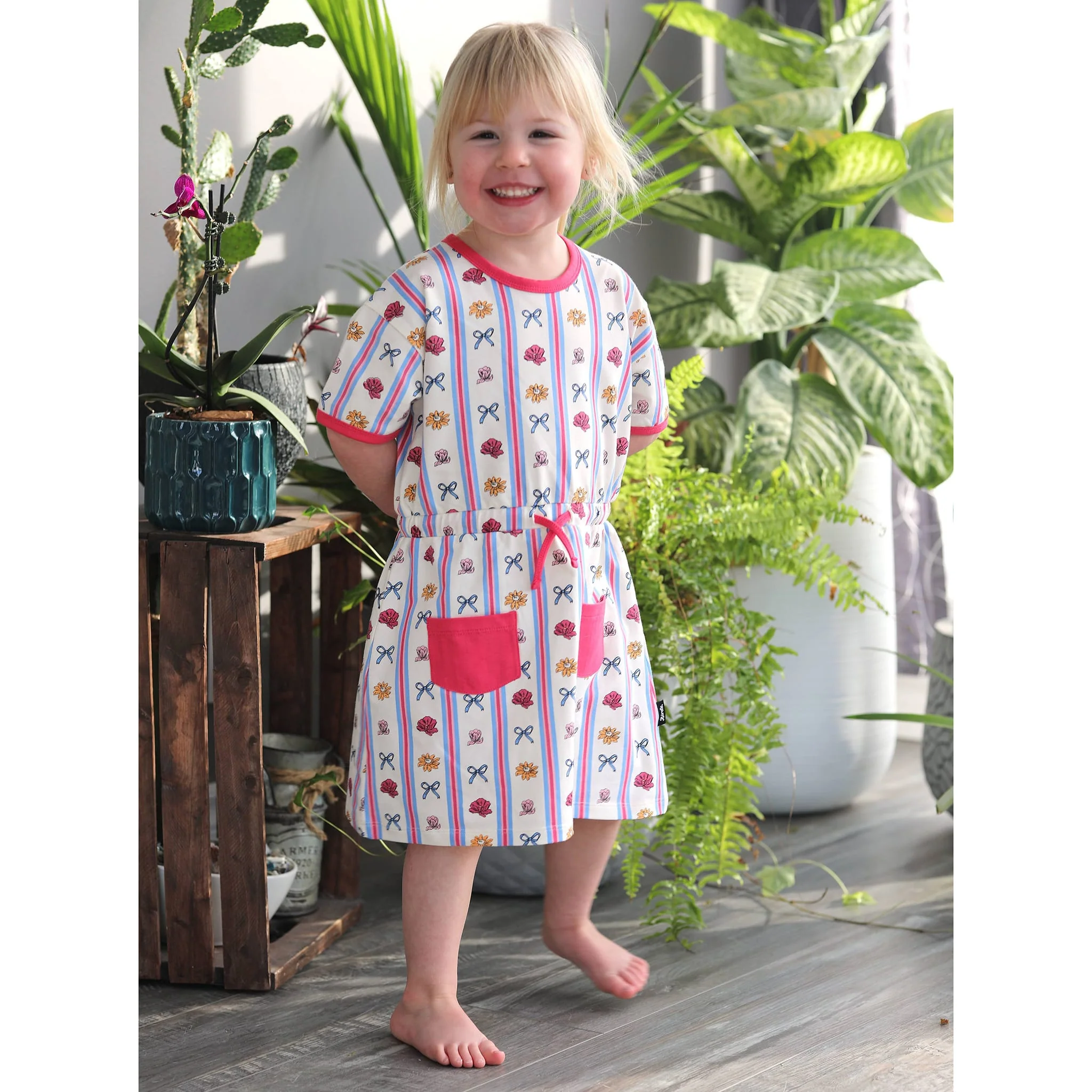 Robe Rayée Fleurs 2-10ans - Image 6