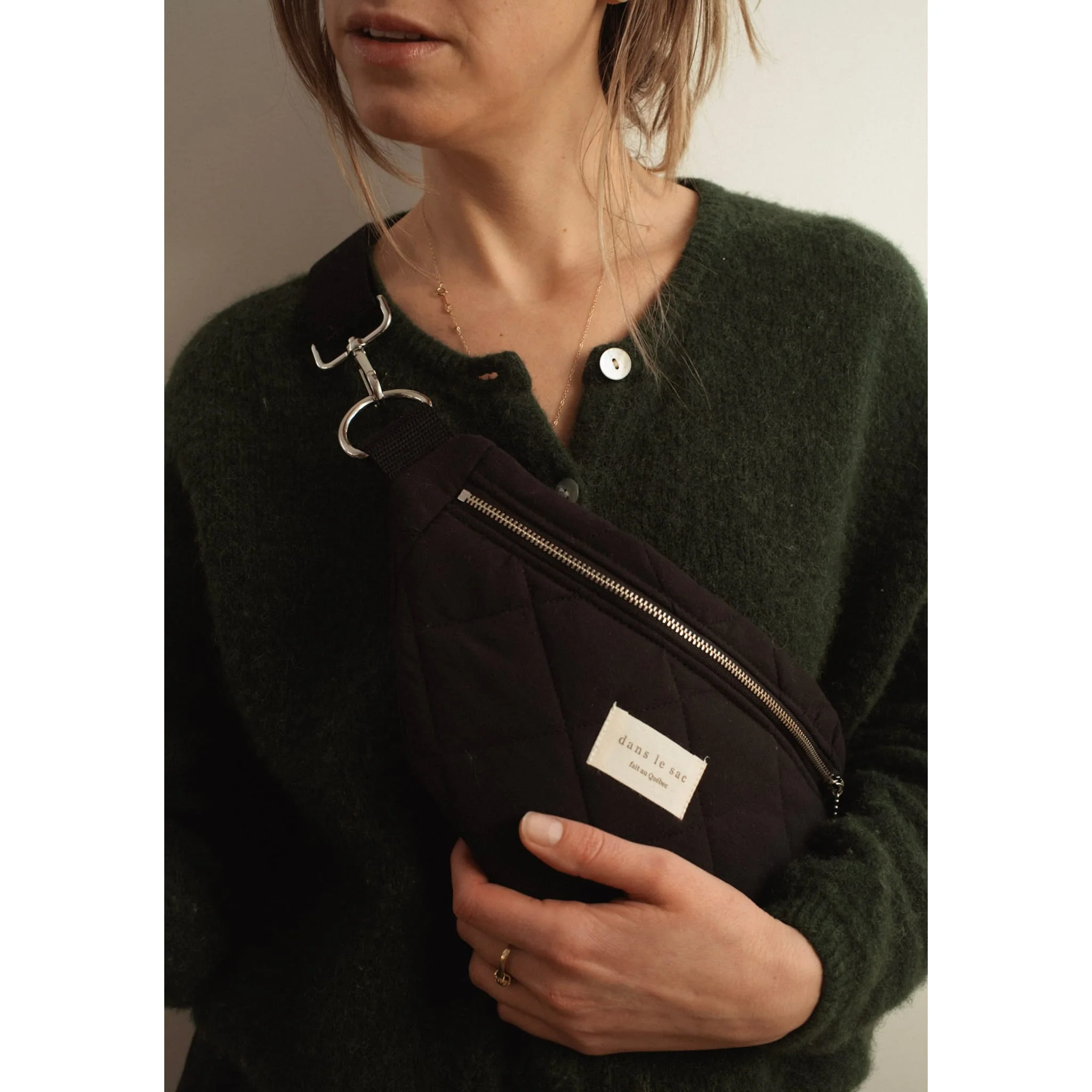 Sac Banane Matelassé - Noir / Noir - Image 3