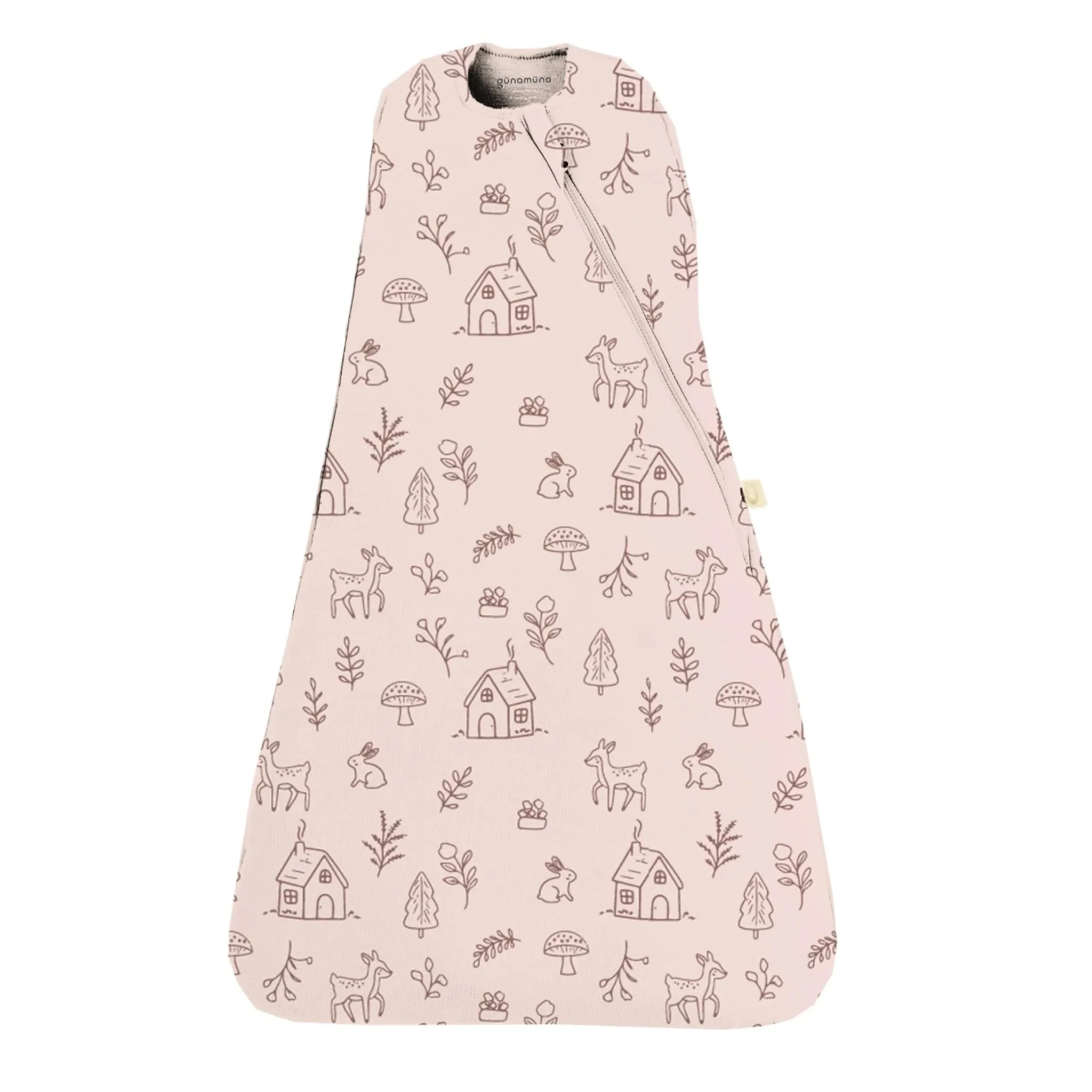 Sac de Nuit Emmaillotage Nouveau-Né-3mois - Forêt Rose Doré-mi