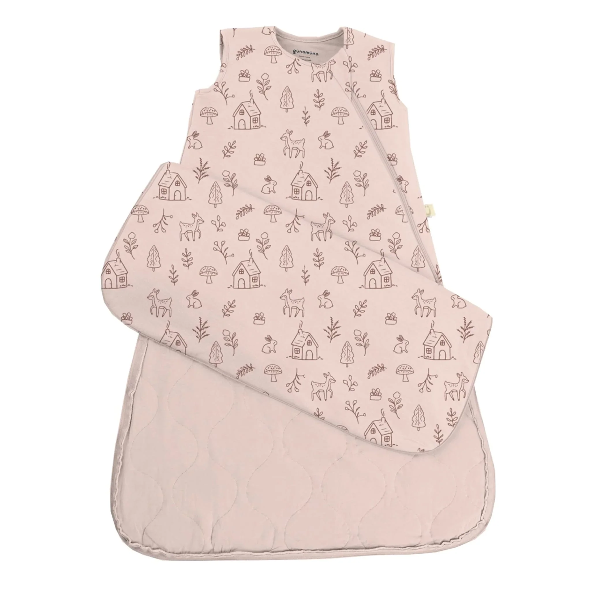 Sac de Nuit Manches Courtes Bambou 3-9mois - Forêt Rose Do-ré-mi