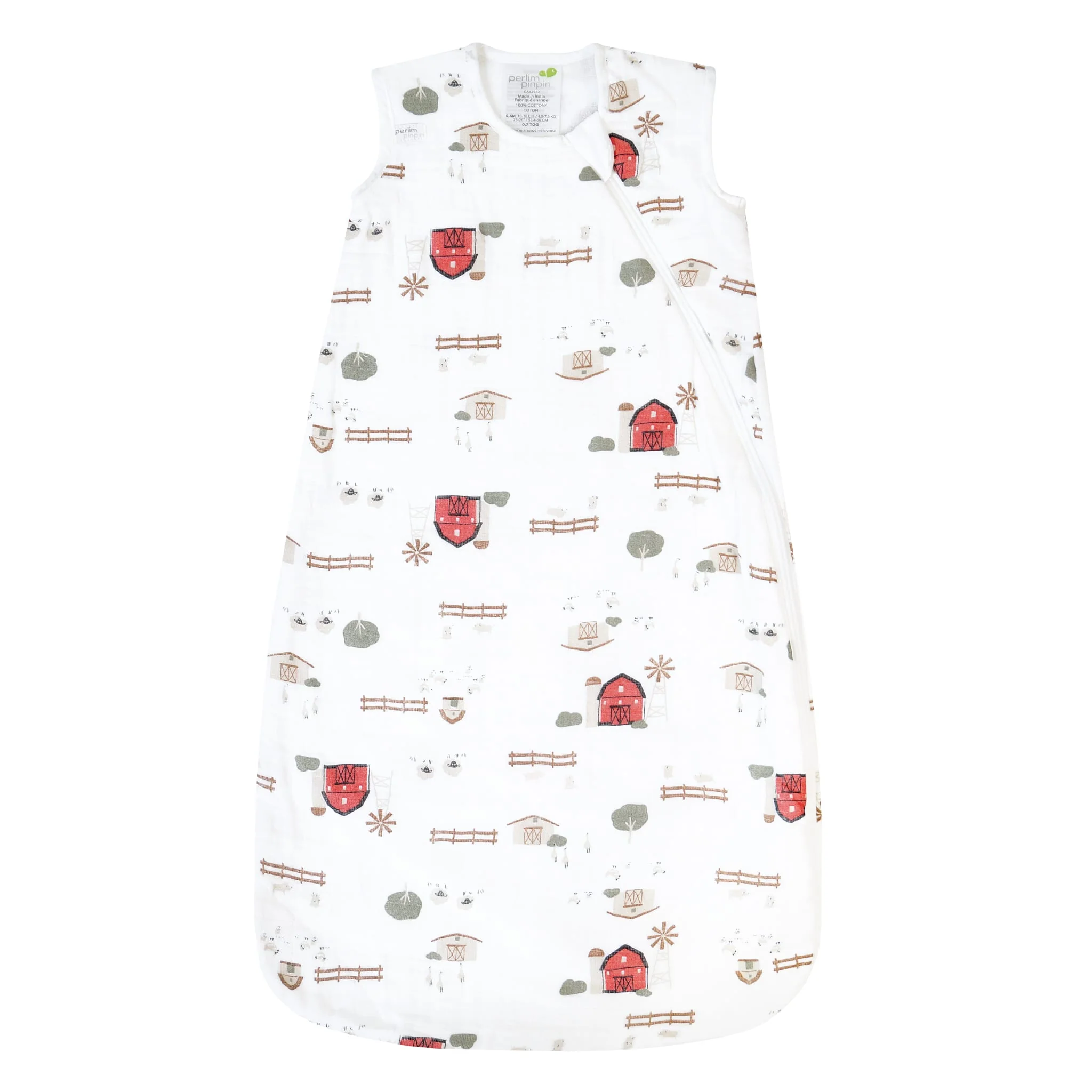 Sac de Nuit Mousseline 0-36mois - Ferme