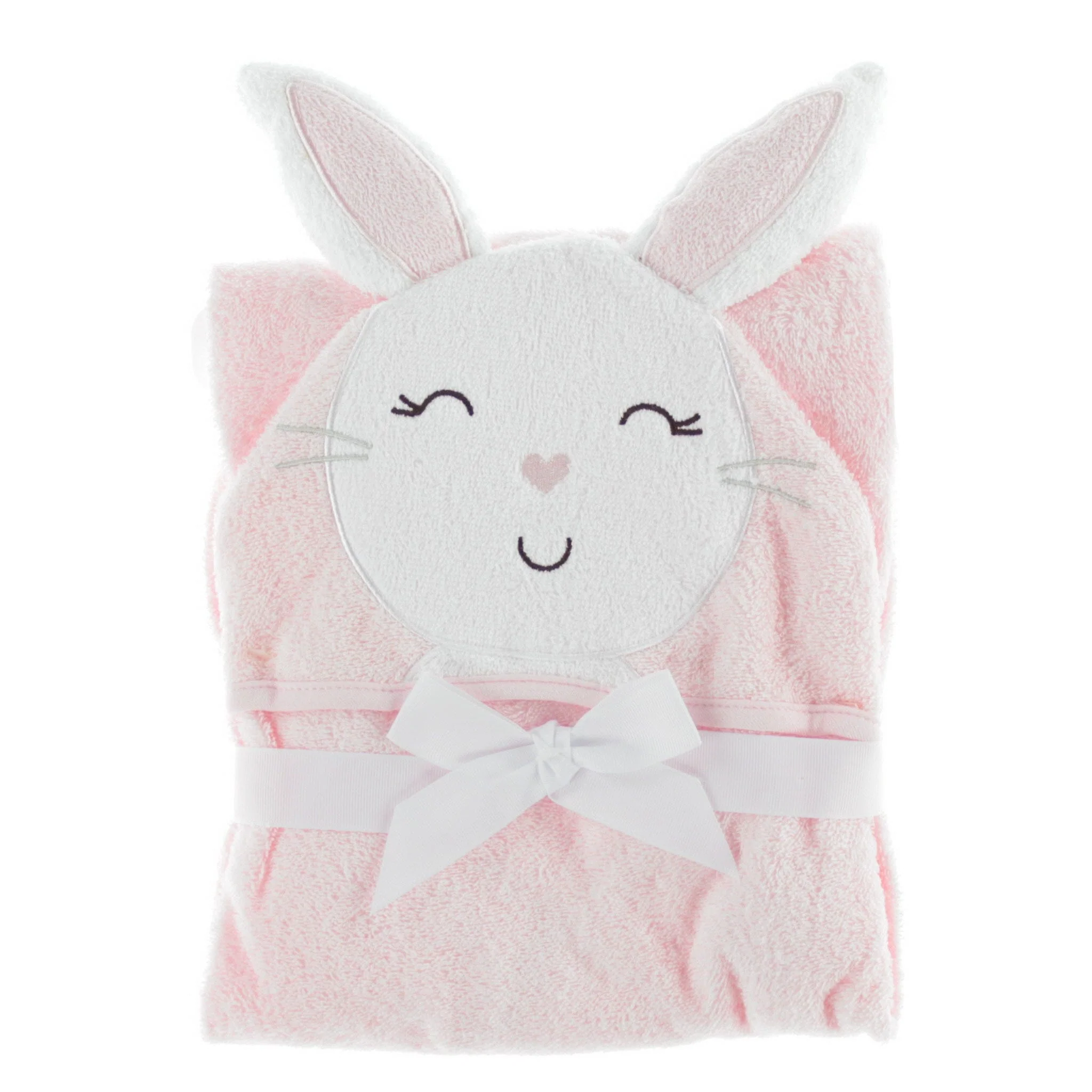Serviette Ă Capuchon - Lapin Rose