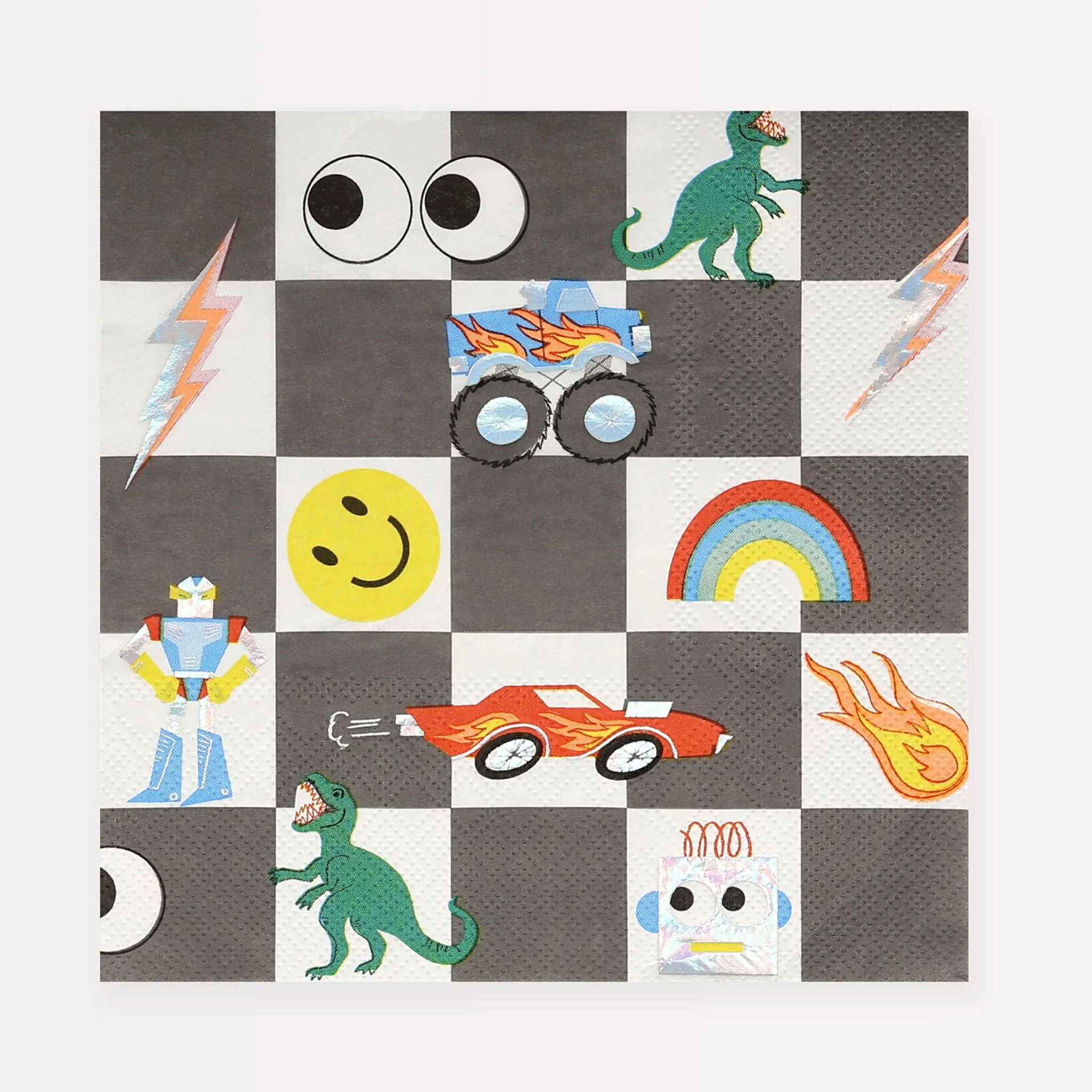 Serviettes en Papier (16) - Rétro Dinosaure