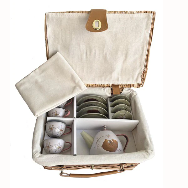 Set de Thé en Métal et Osier - Forêt - Image 3