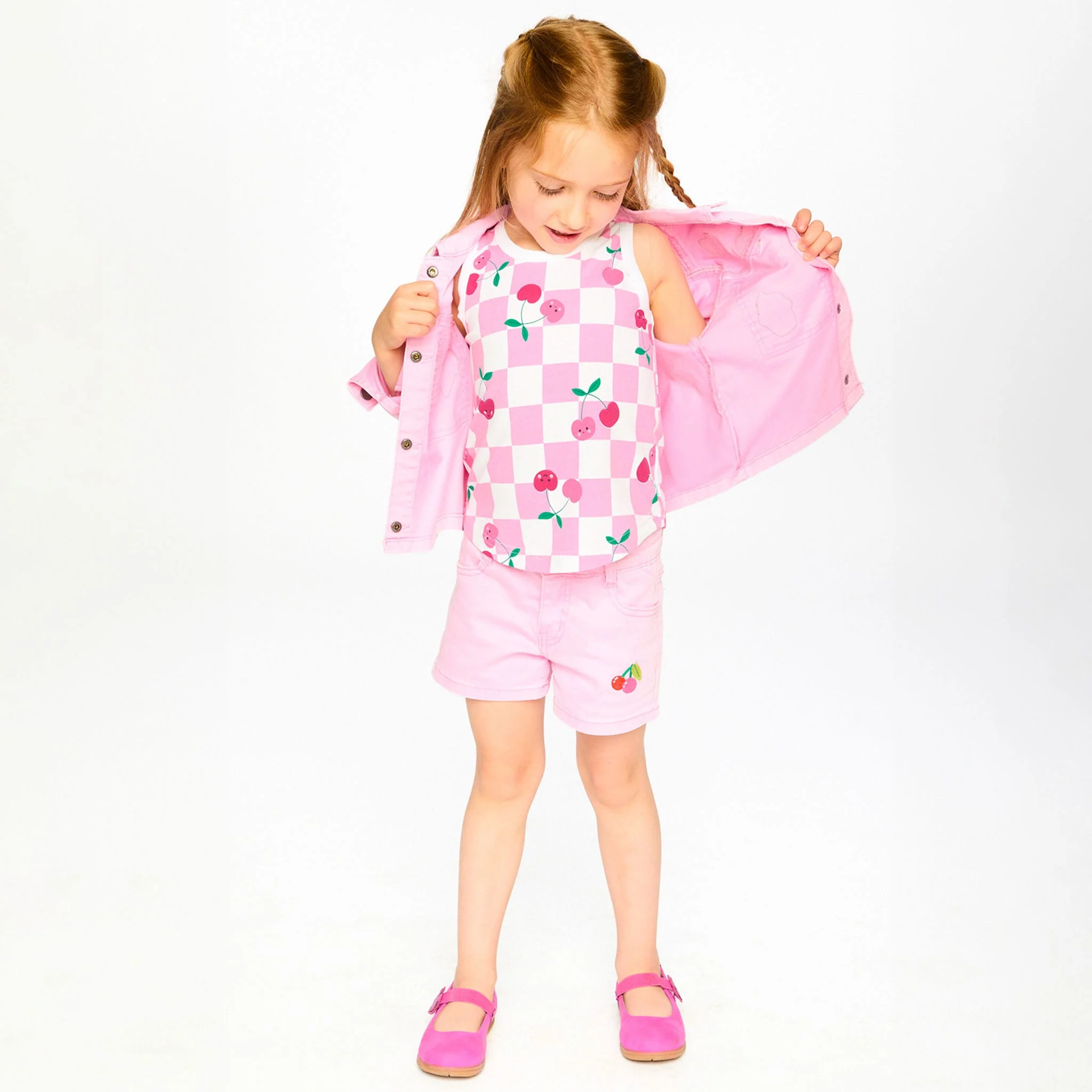 Short Denim Rose Cerise 7-10ans - Image 2