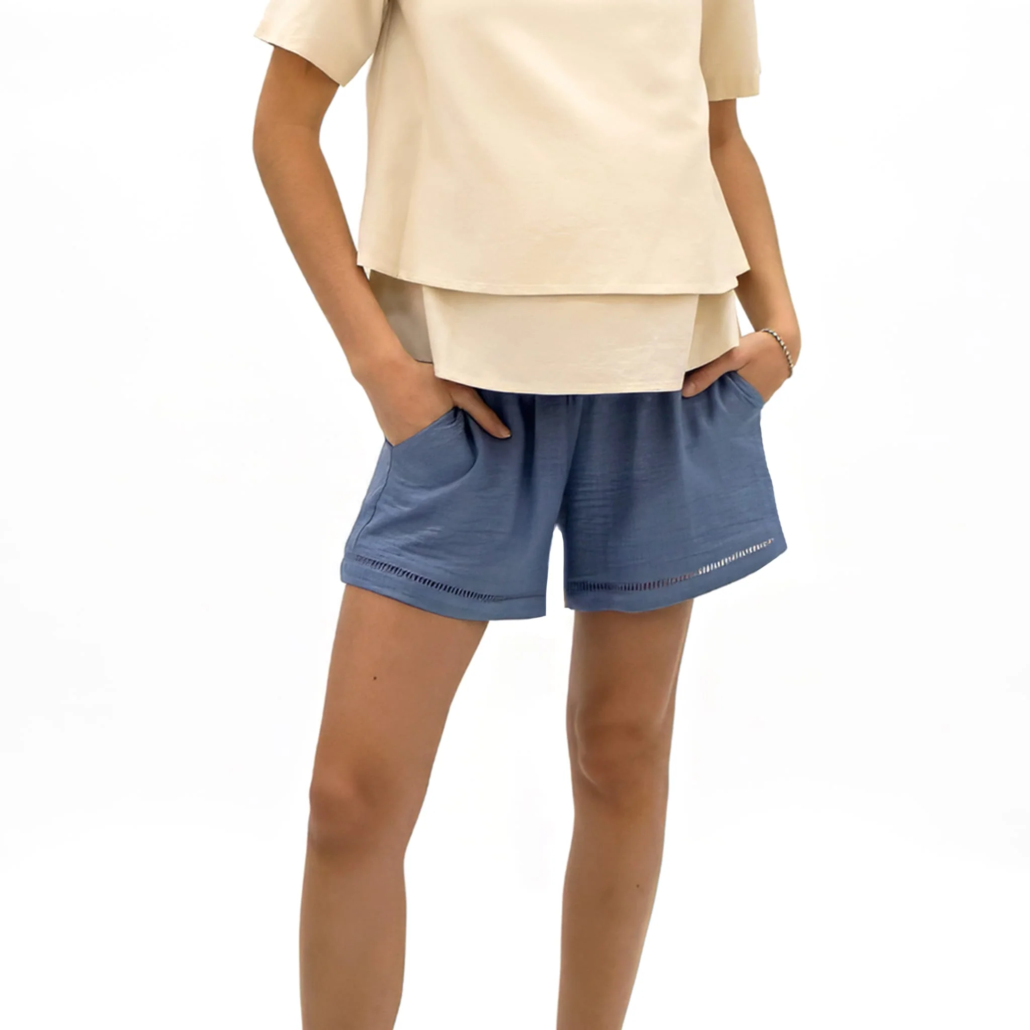 Short Maternité Chambray