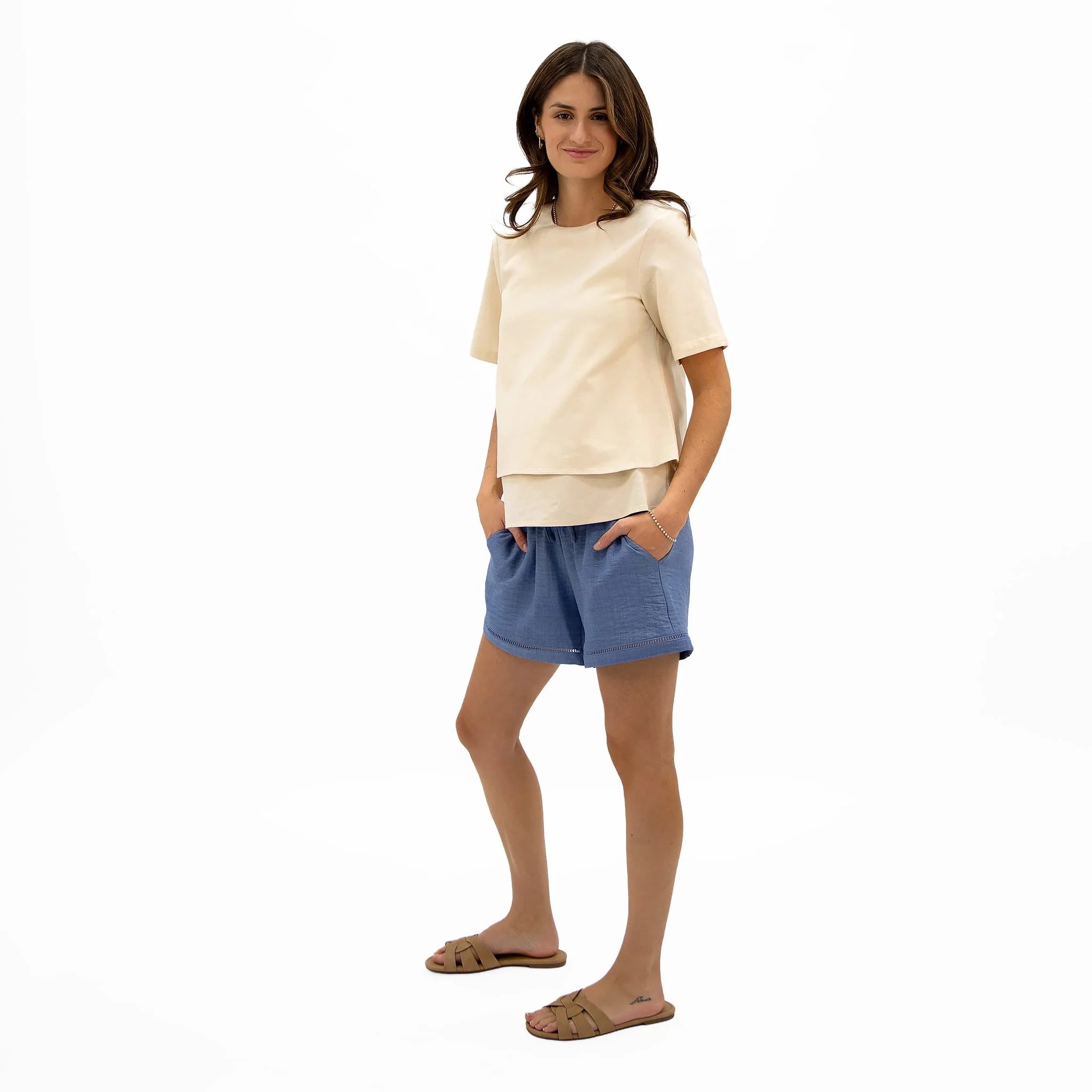 Short Maternité Chambray - Image 2