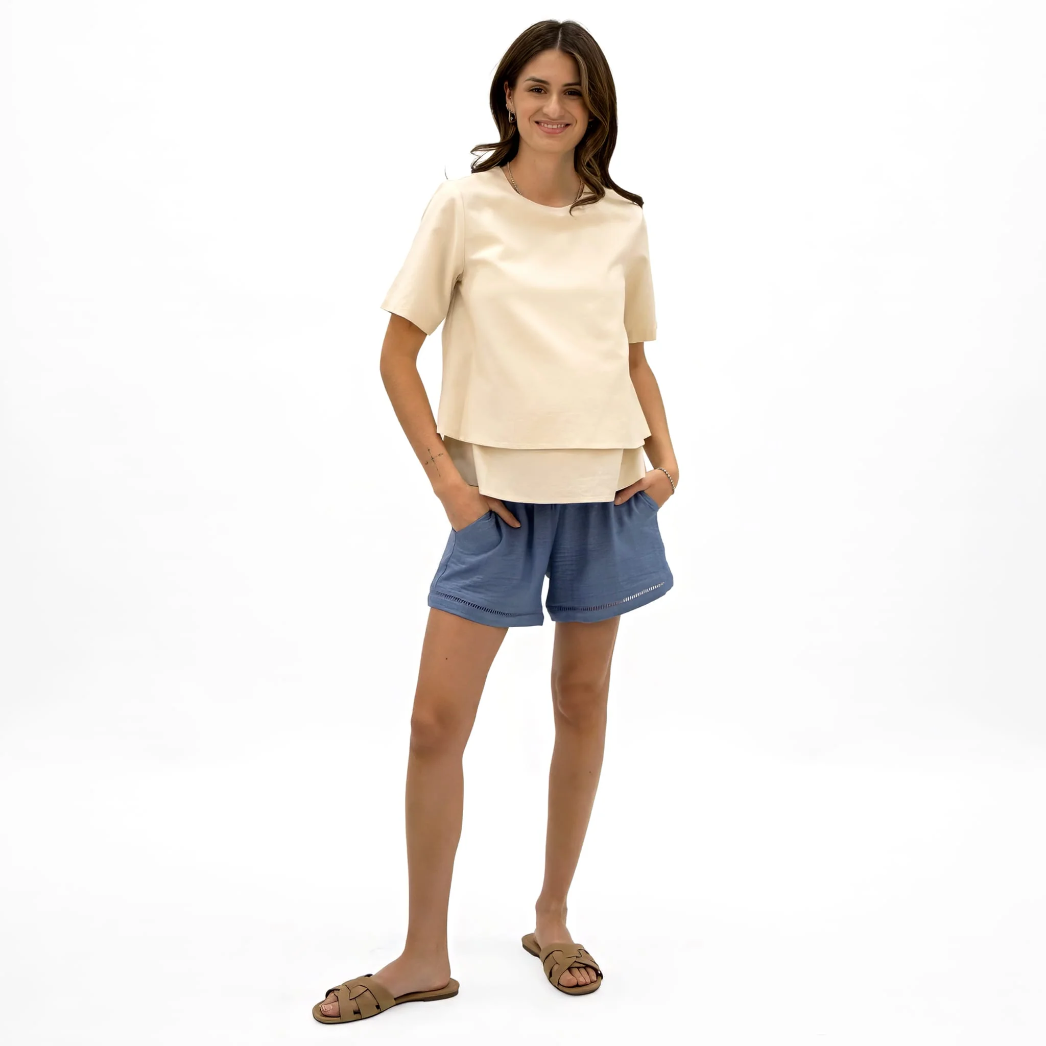 Short Maternité Chambray - Image 4