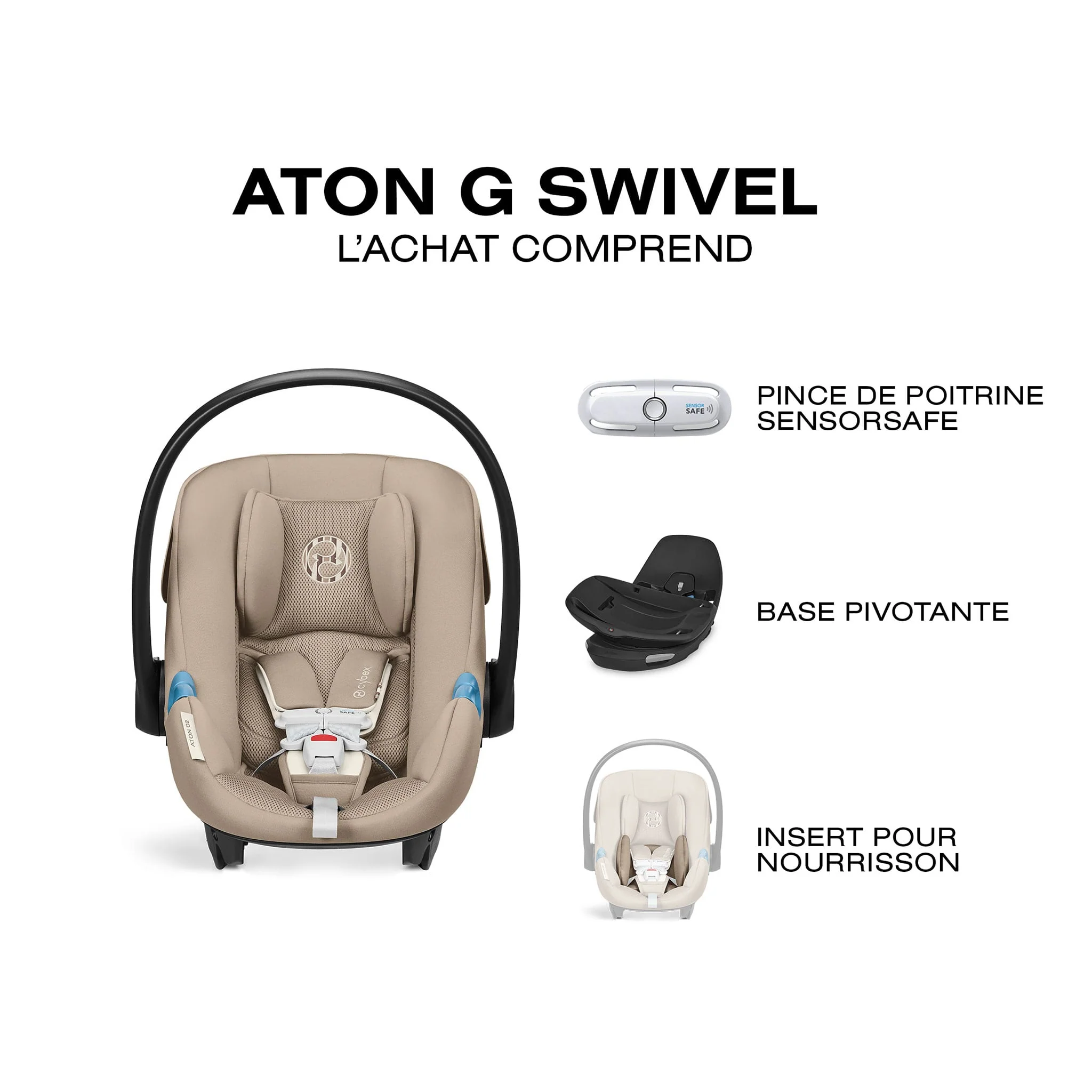 SiĂšge Auto Rotatif Aton G Swivel - Amande - Image 5
