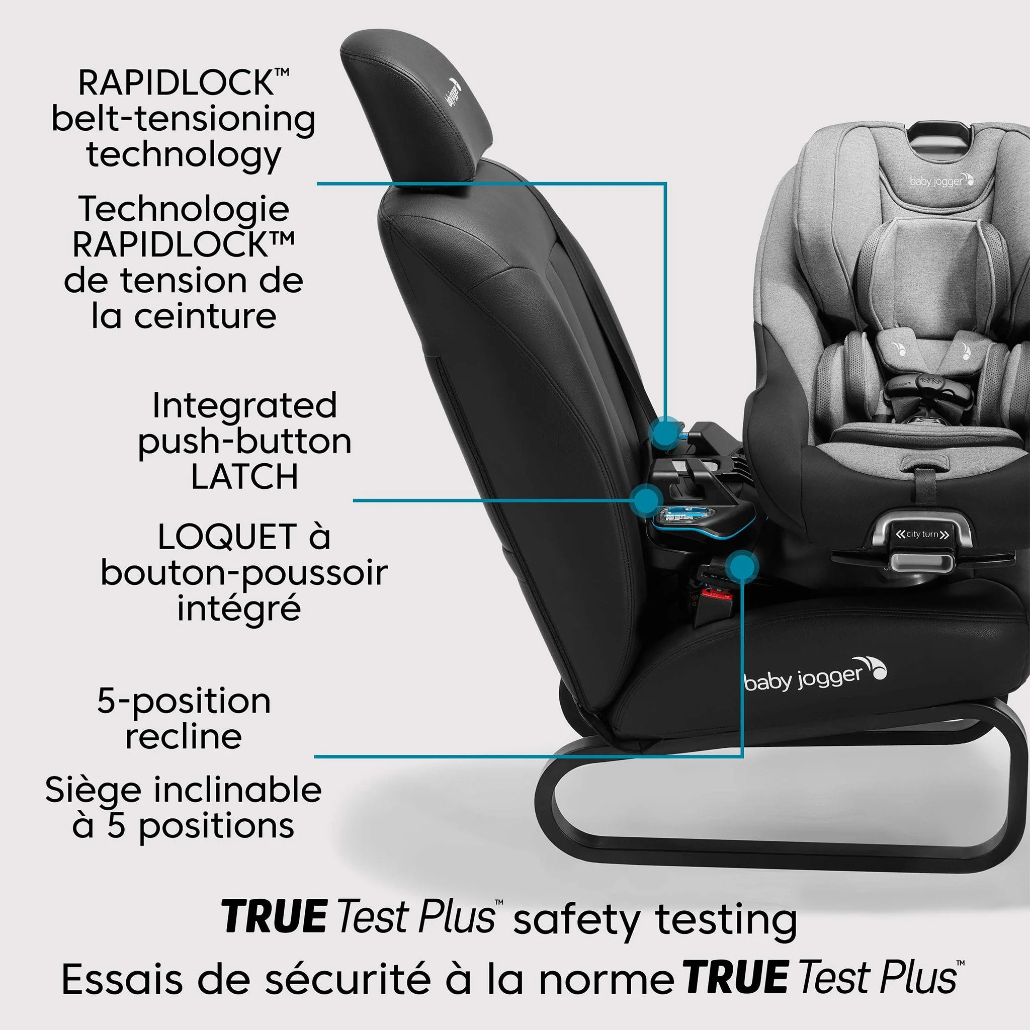 Siège d'Auto City Turn™ Rotating Convertible 4-65lb - Onyx Noir - Image 7
