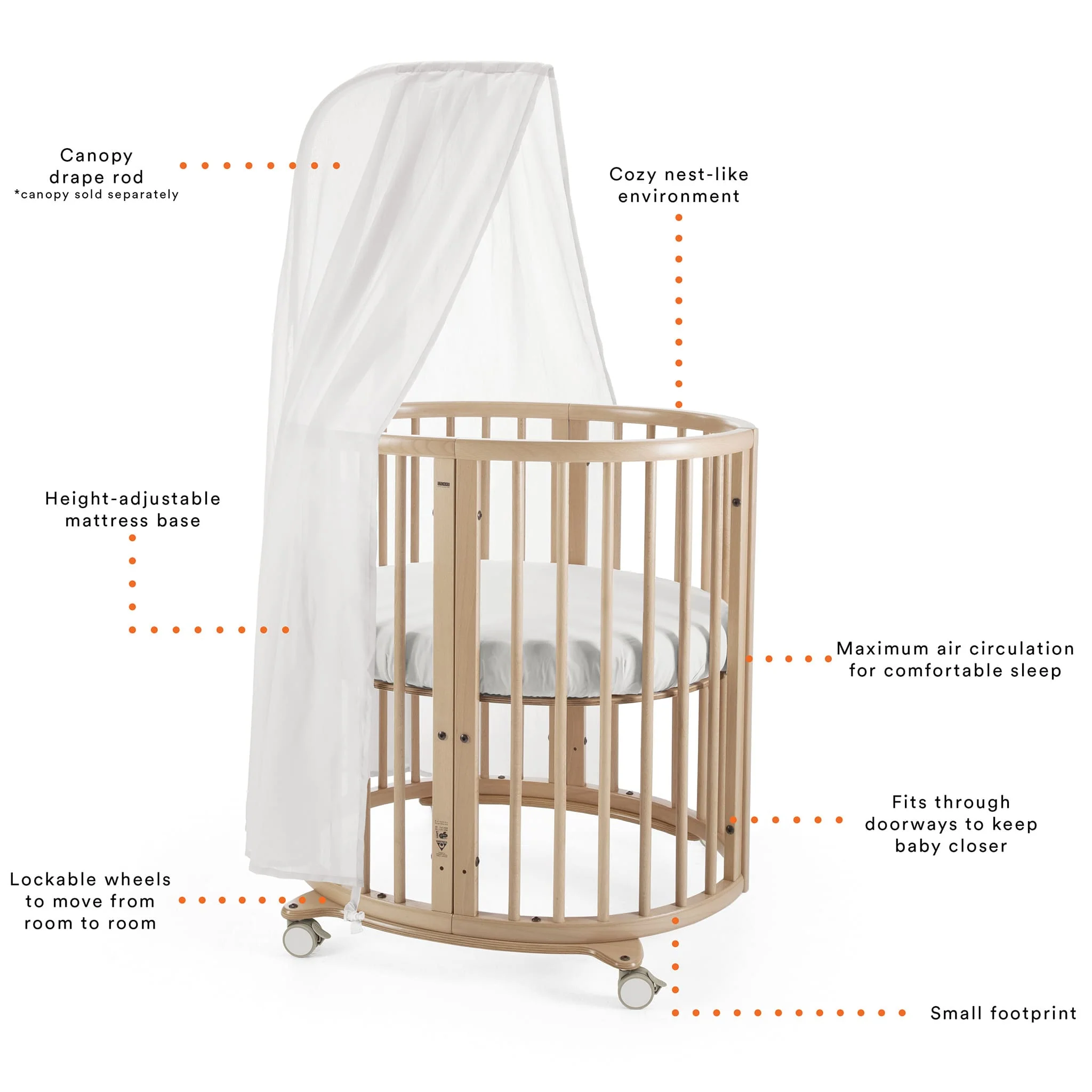 Mini Couchette Stokke® Sleepi™ V3 avec Matelas - Naturel - Image 10