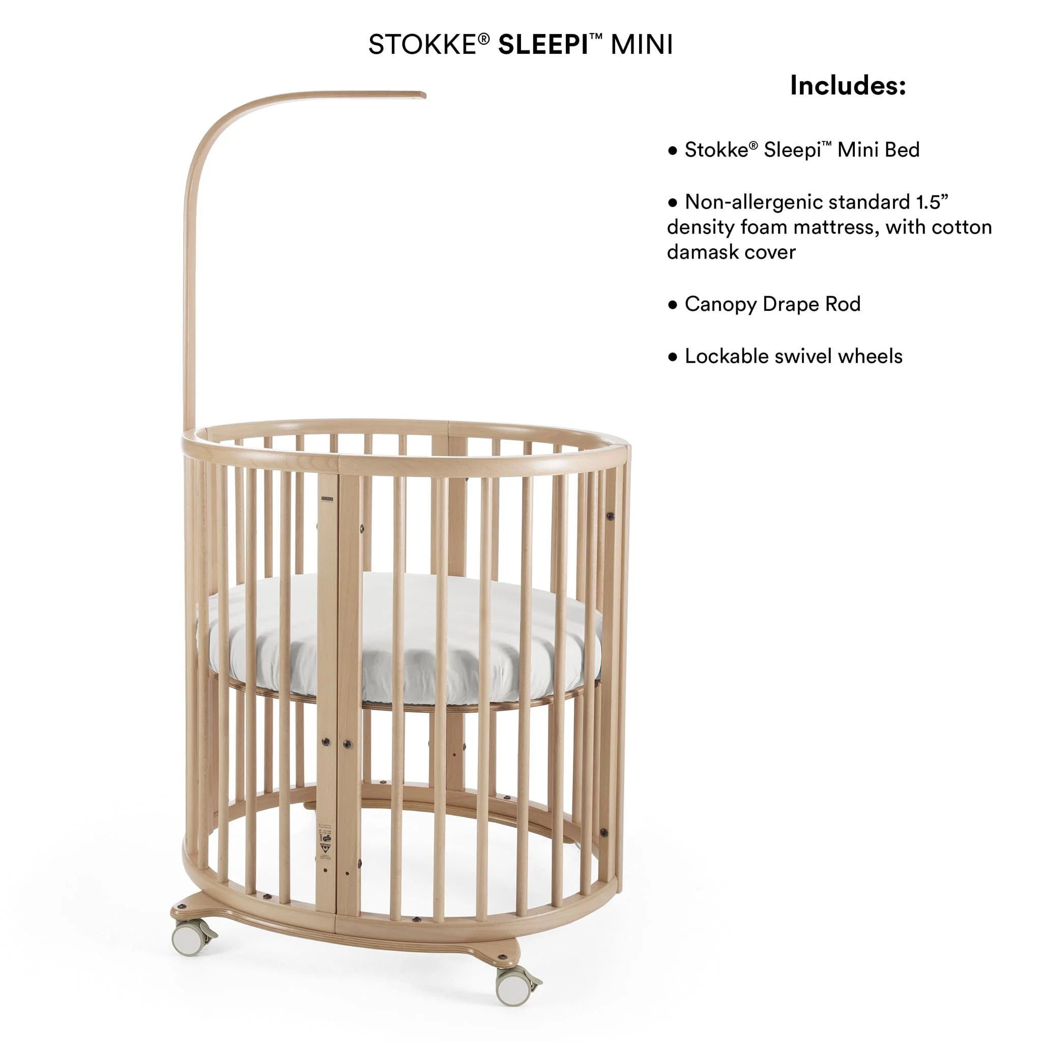 Mini Couchette Stokke® Sleepi™ V3 avec Matelas - Naturel - Image 7