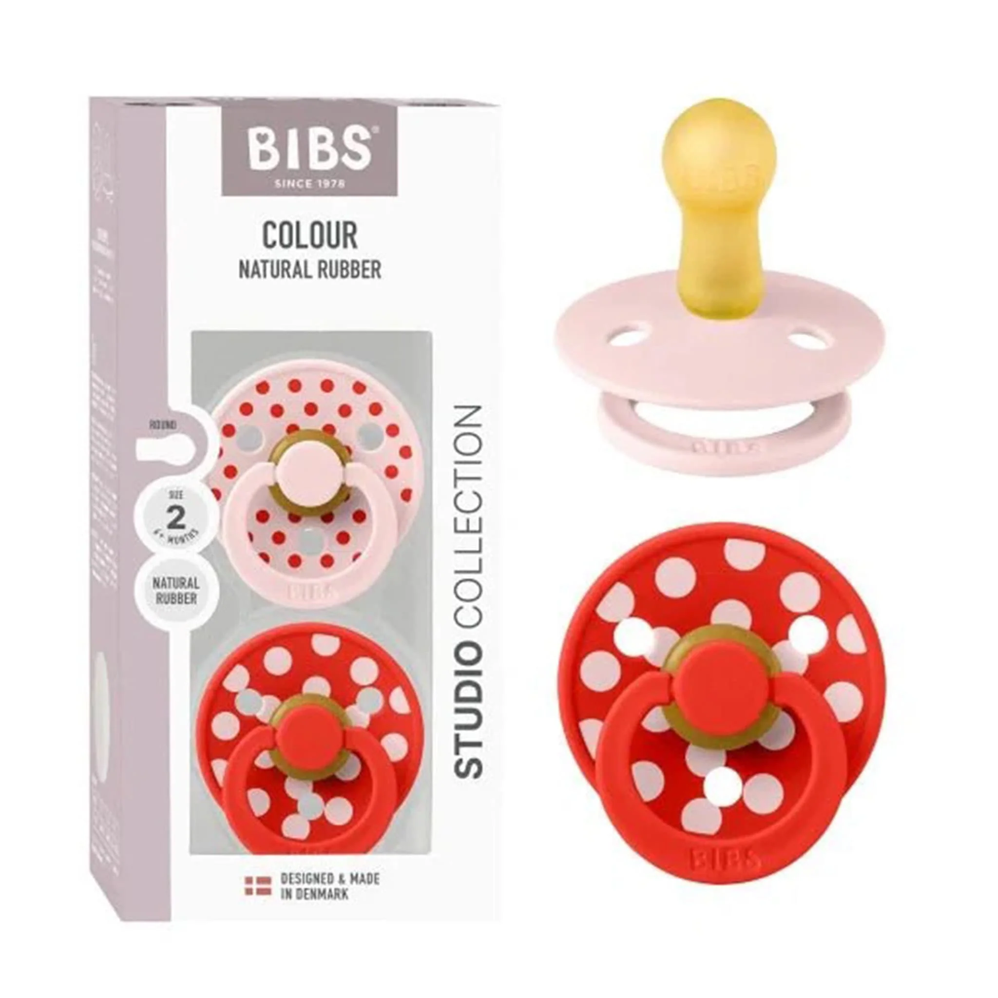 Suce Bibs (2) 6-18mois - Pois Rose (Grandeur 2) - Image 3