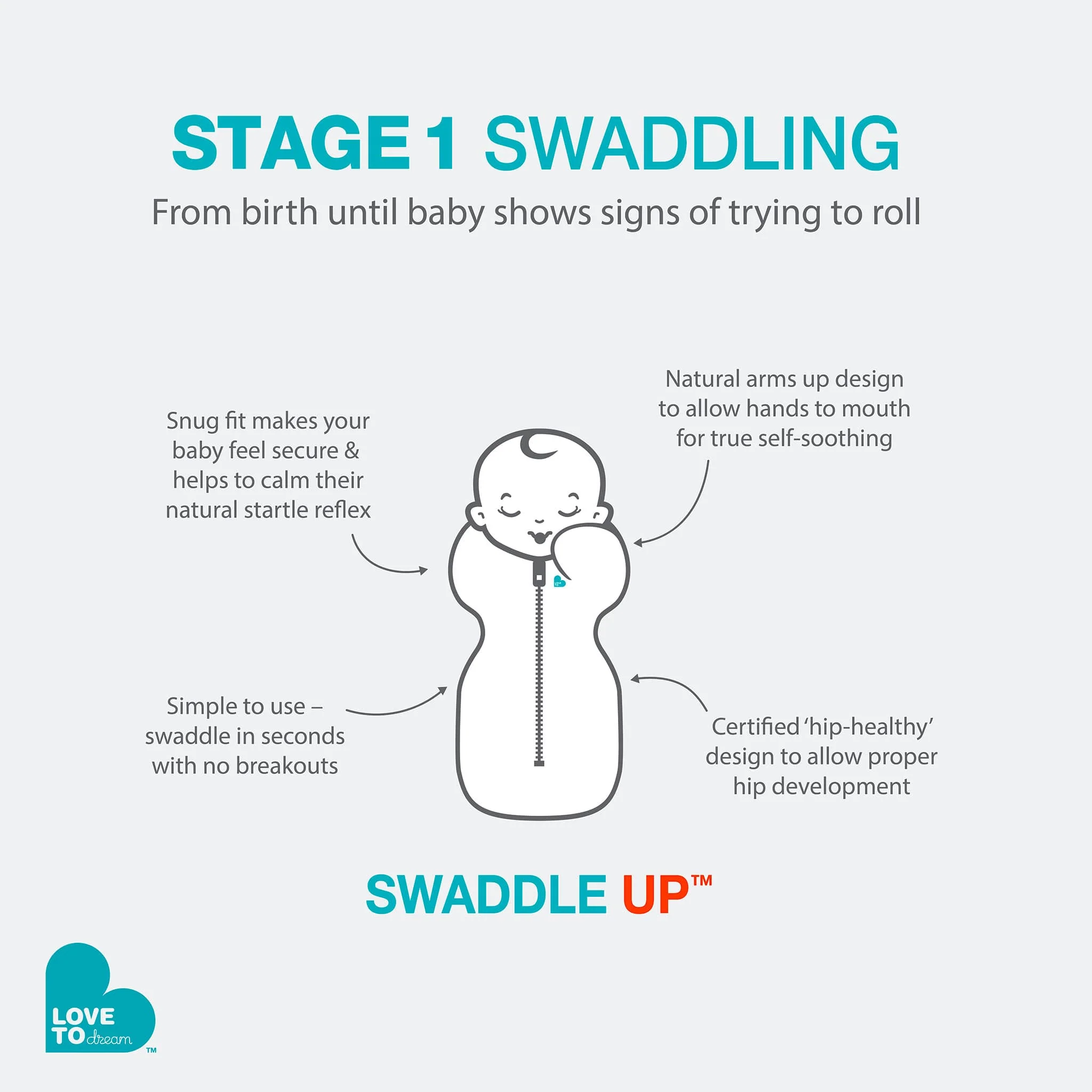 Swaddle Up Original Small 8-13lb - Gris - Image 9