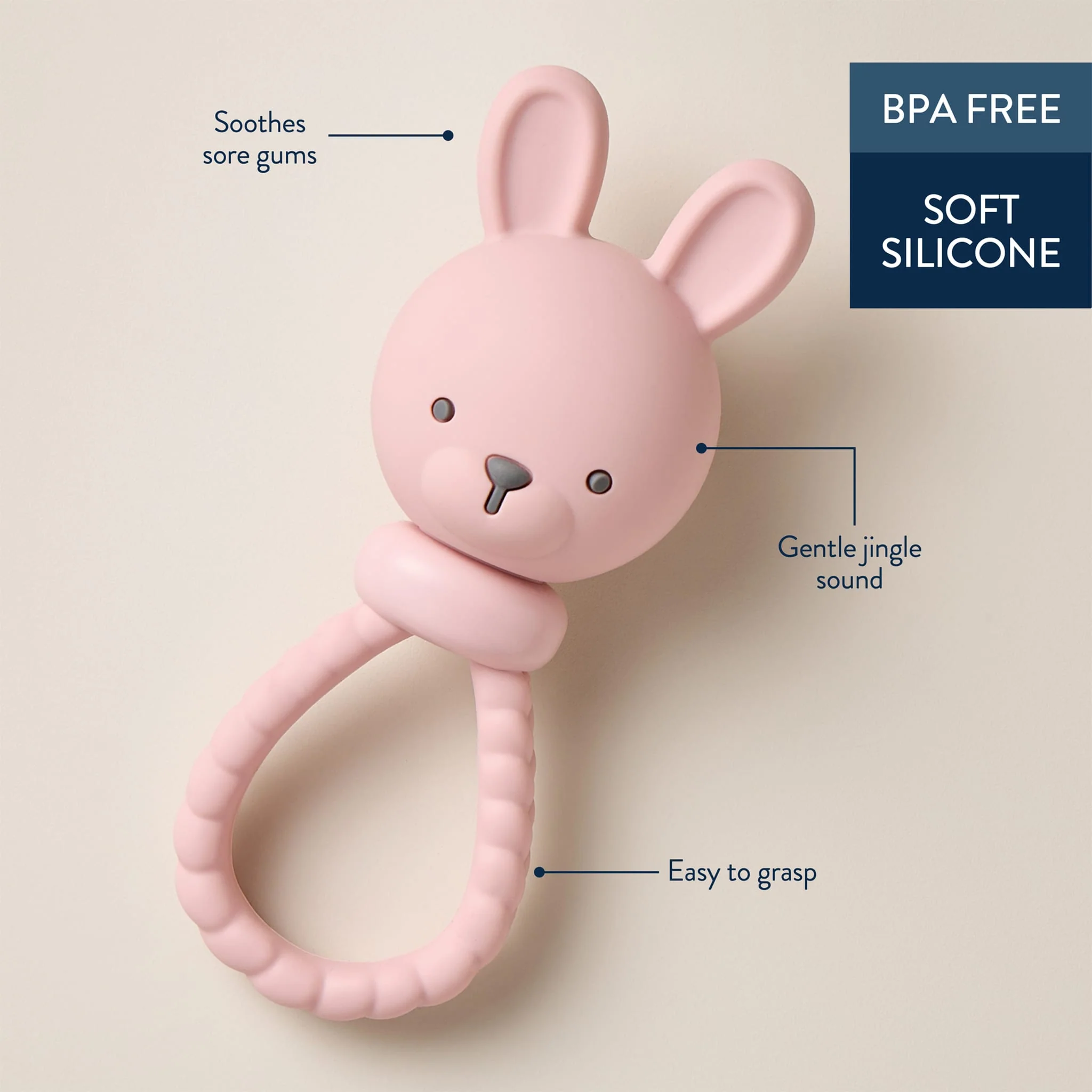 Hochet Sweetie Silicone - Lapin - Image 3