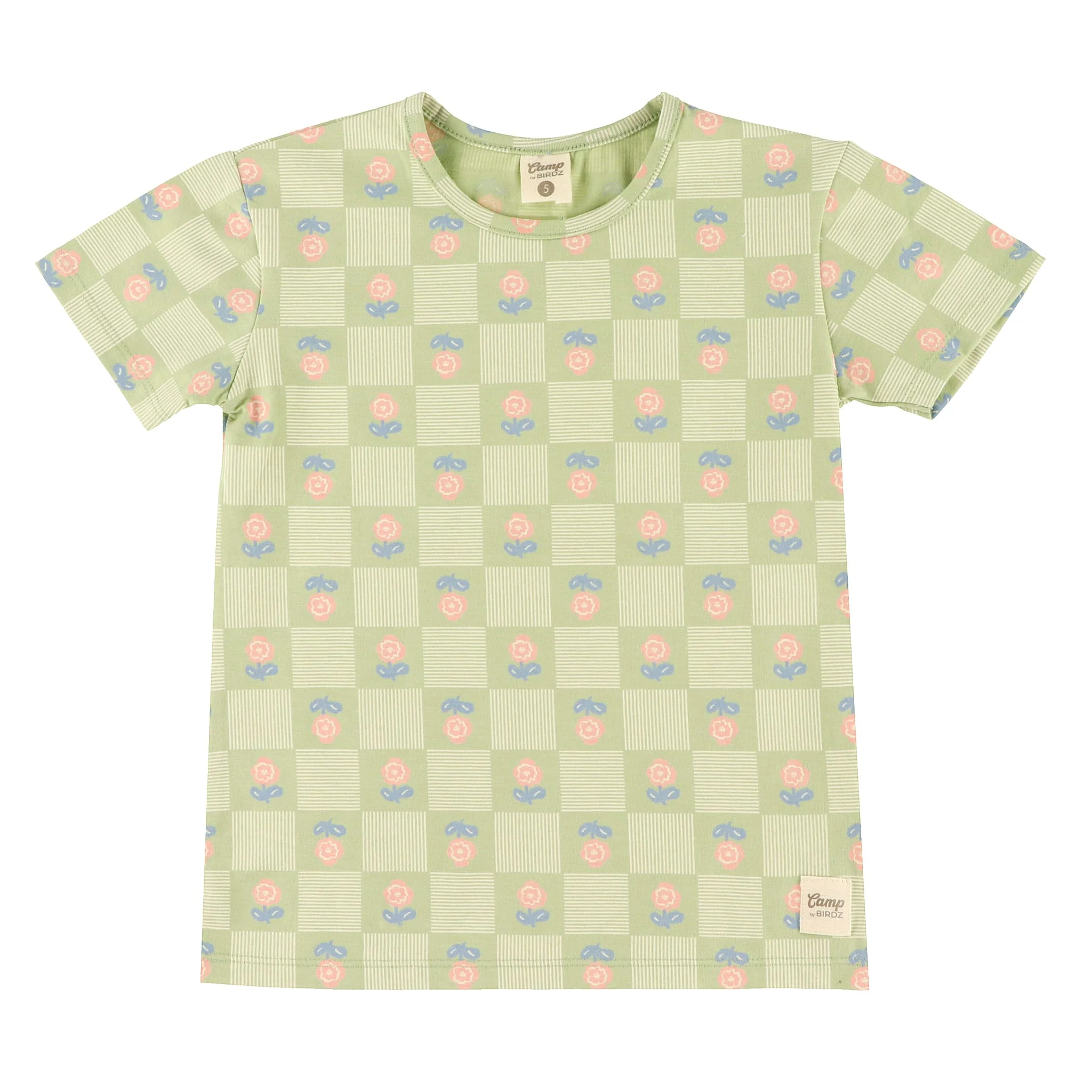 T-shirt Carreaux Floral 2-8ans