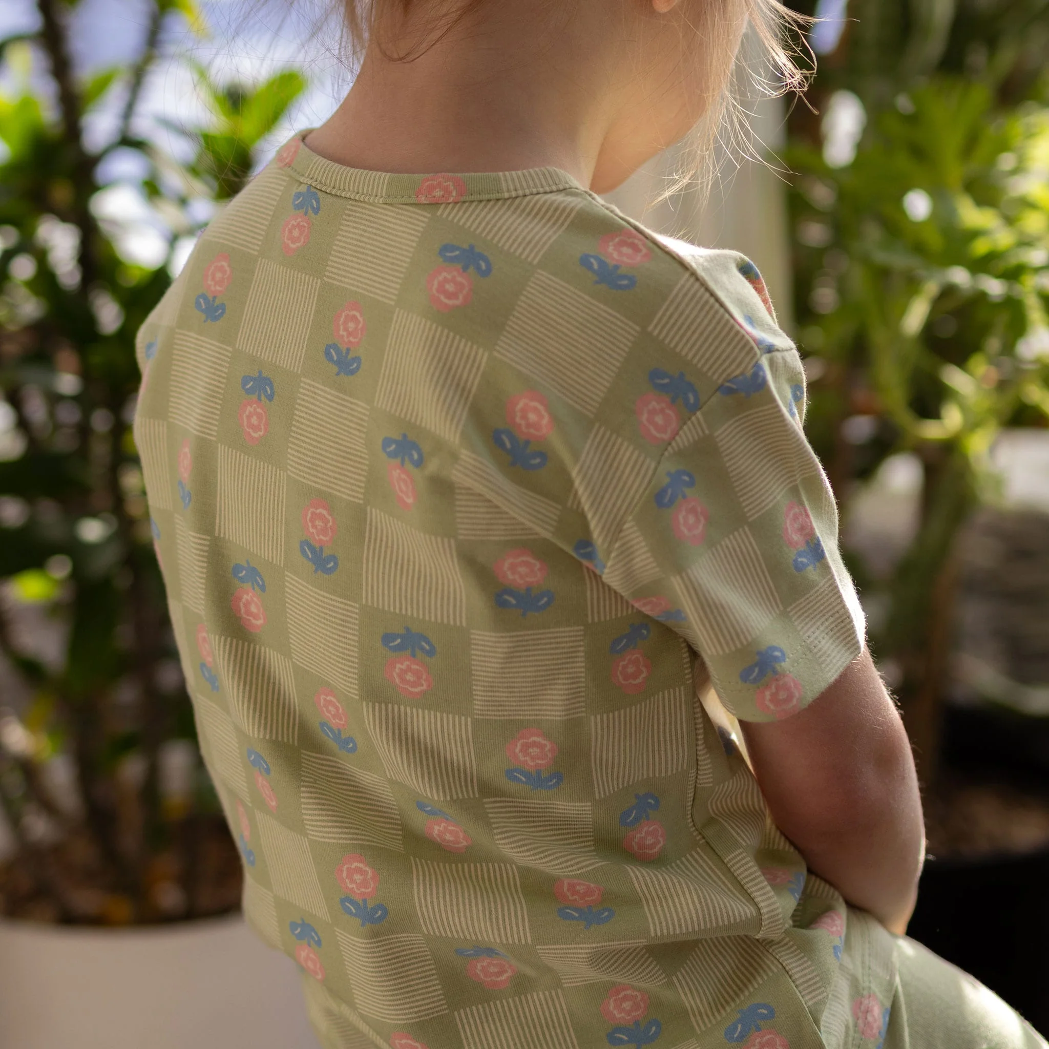 T-shirt Carreaux Floral 2-8ans - Image 3