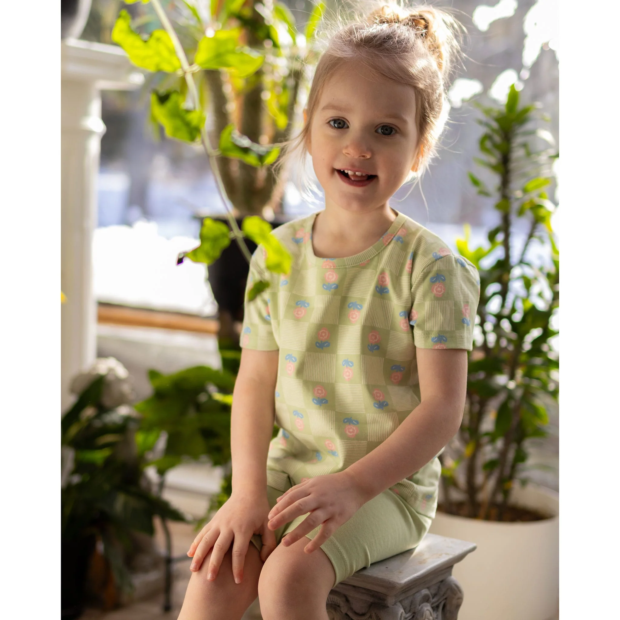 T-shirt Carreaux Floral 2-8ans - Image 9