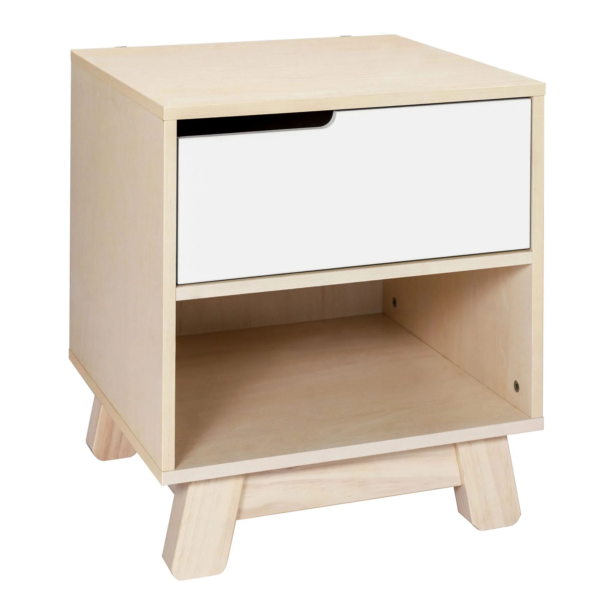 Table de Nuit Hudson avec port USB - Naturel Blanchi / Blanc - Image 2