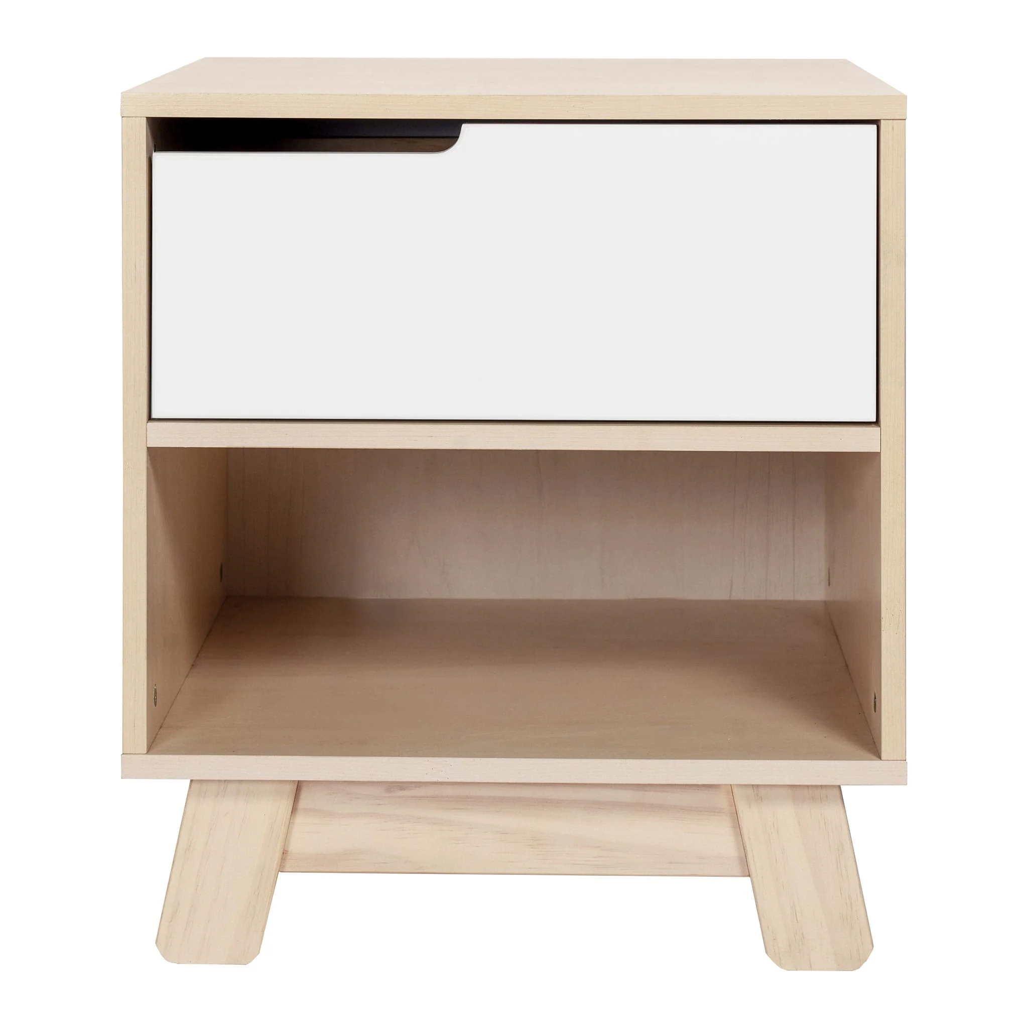 Table de Nuit Hudson avec port USB - Naturel Blanchi / Blanc - Image 3