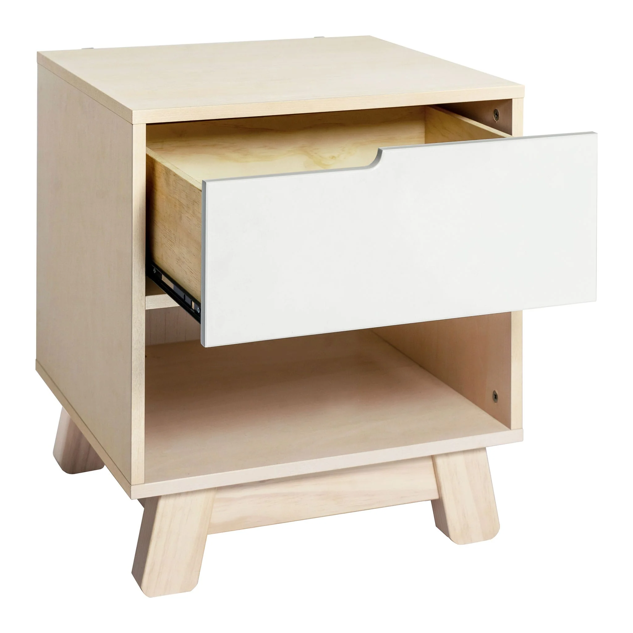 Table de Nuit Hudson avec port USB - Naturel Blanchi / Blanc - Image 4