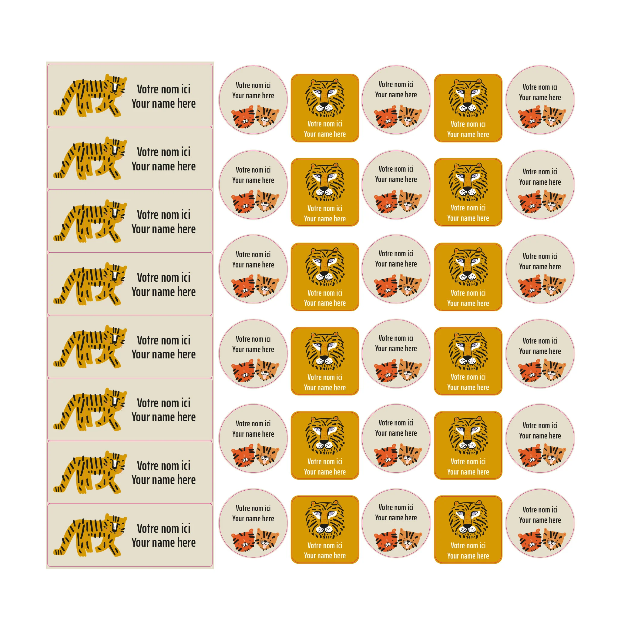 Étiquettes Scolaire - Tigres - Image 4